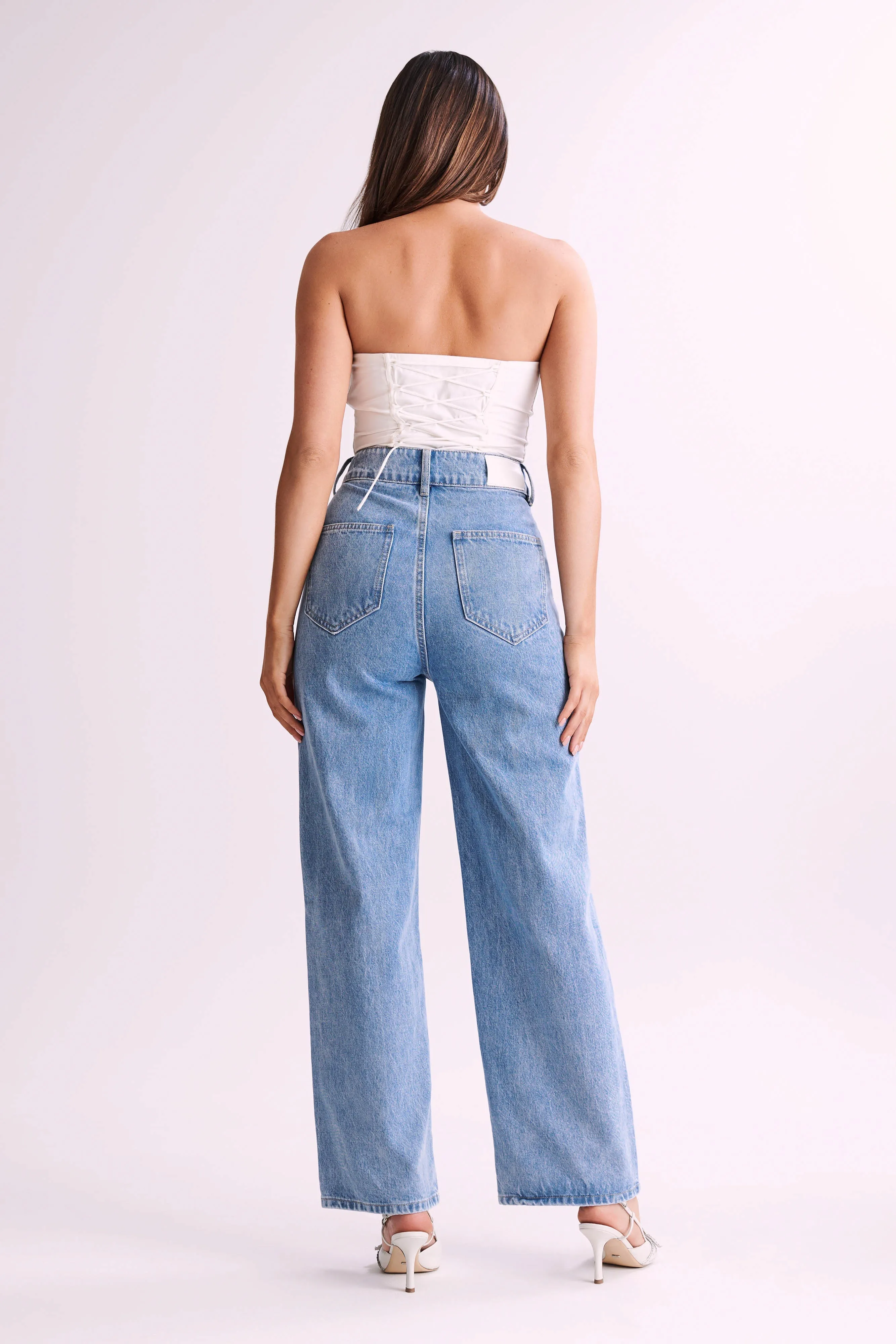 Embry Ruched Strapless Top - White sold by Meshki product image thumbnail 5