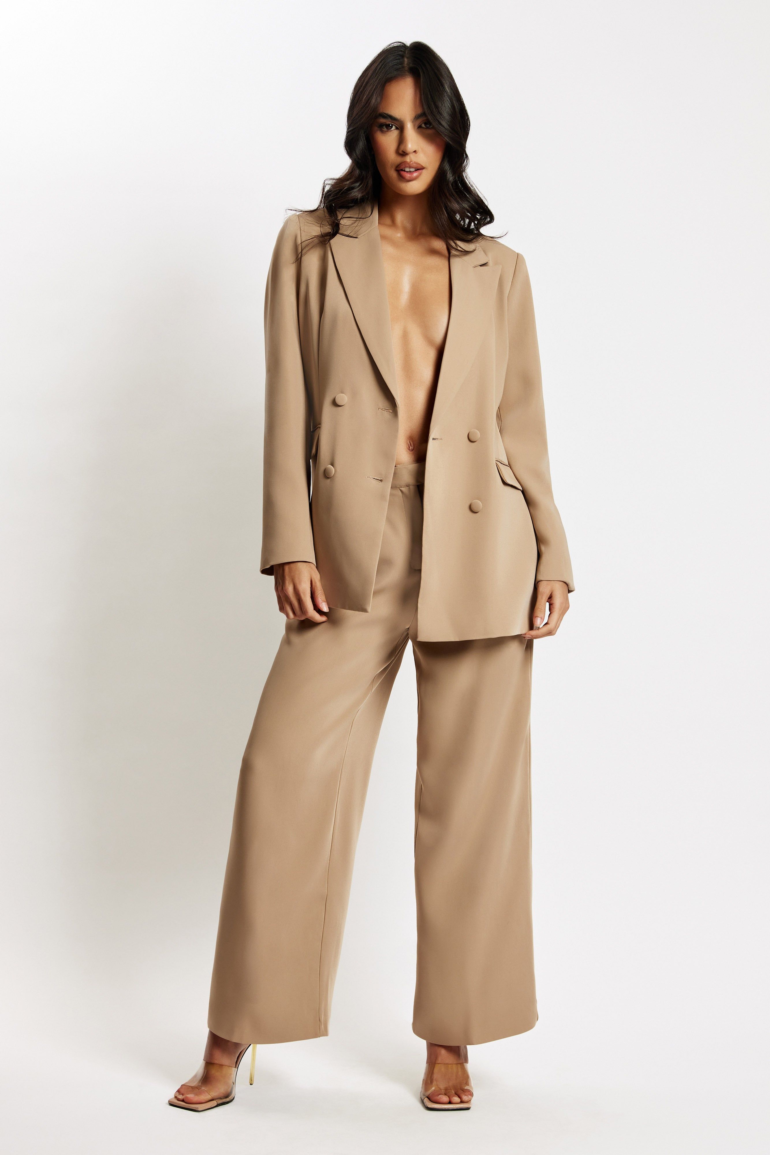 Madison Oversized Blazer - Taupe sold by Meshki product image thumbnail 4