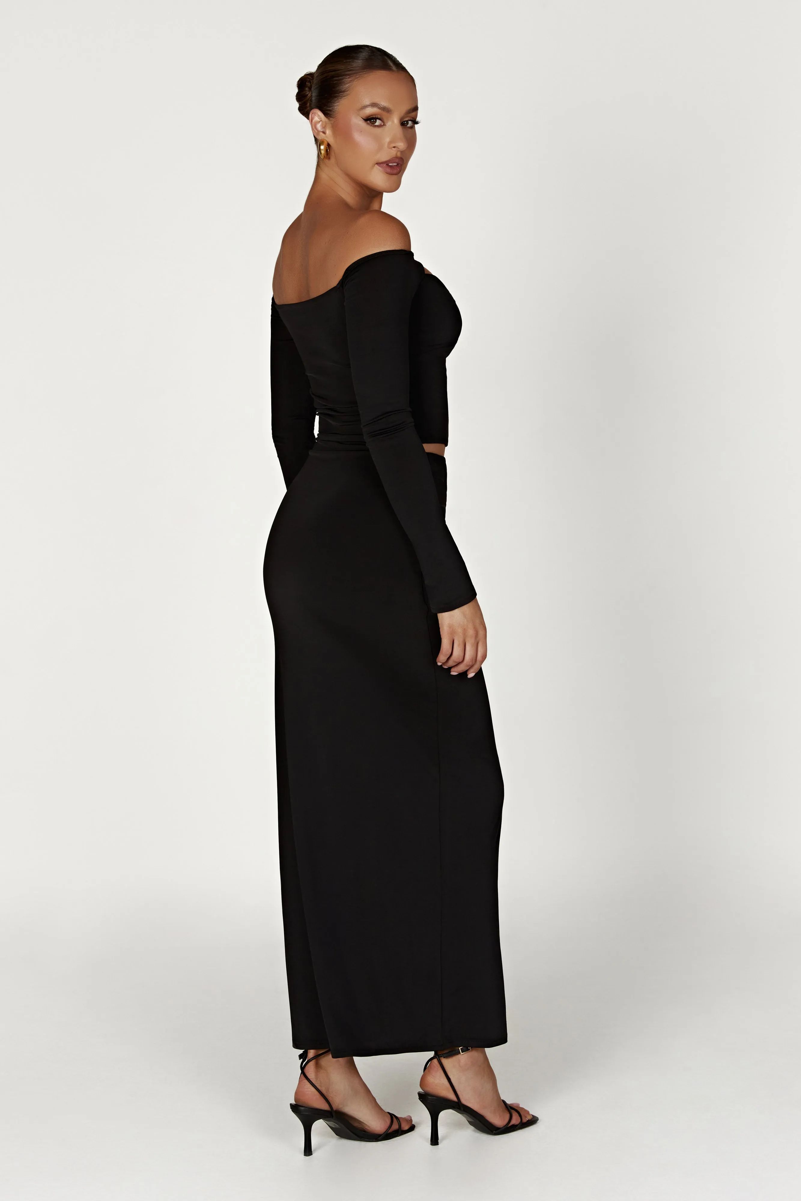 Ceri Off Shoulder Long Sleeve Top - Black sold by Meshki product image thumbnail 4