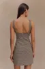 Beth Mini Dress - Tan Check sold by Meshki