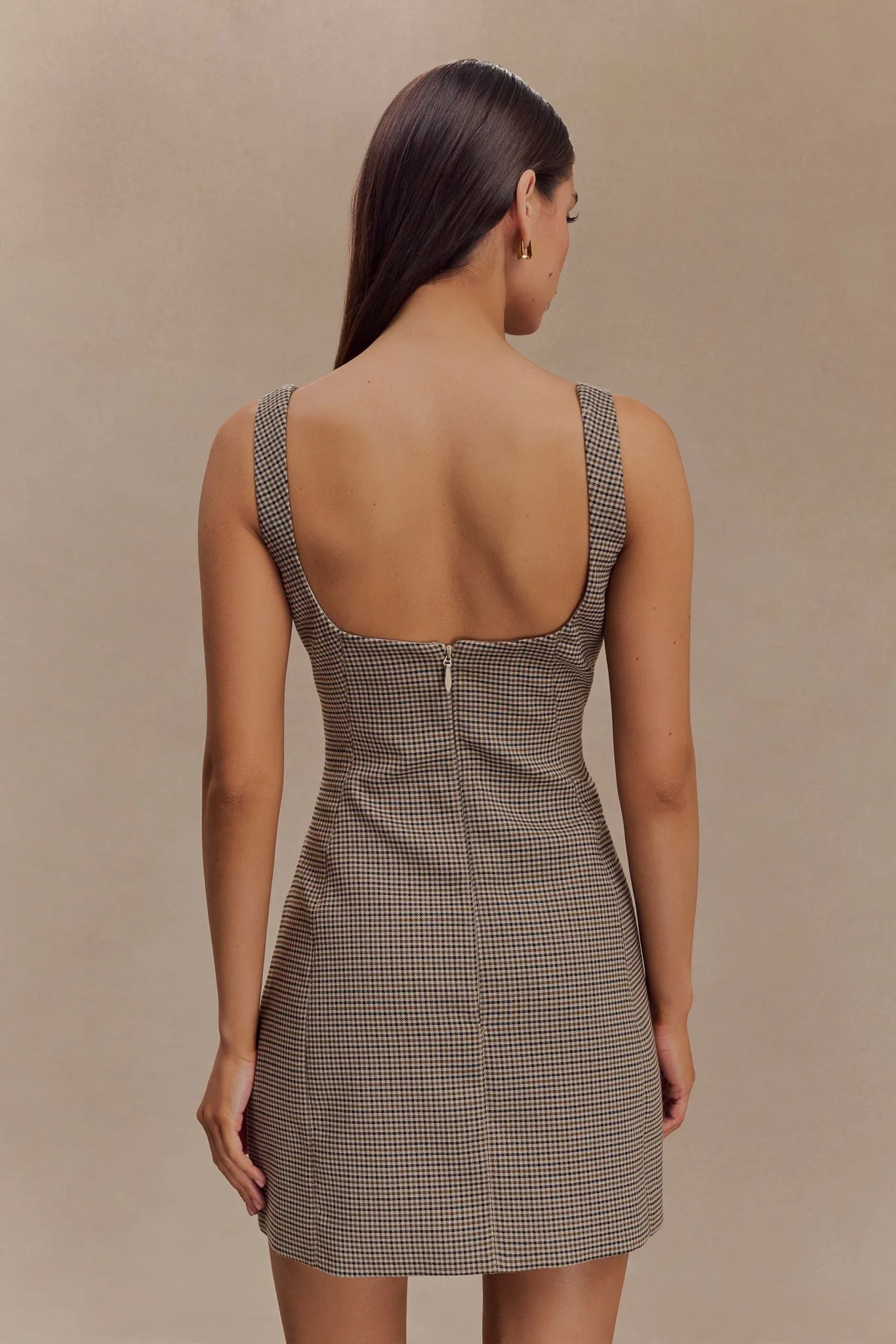 アンドマリー　Natalie check mini dress / beige Beth Mini Dress - Tan Check | Parallel