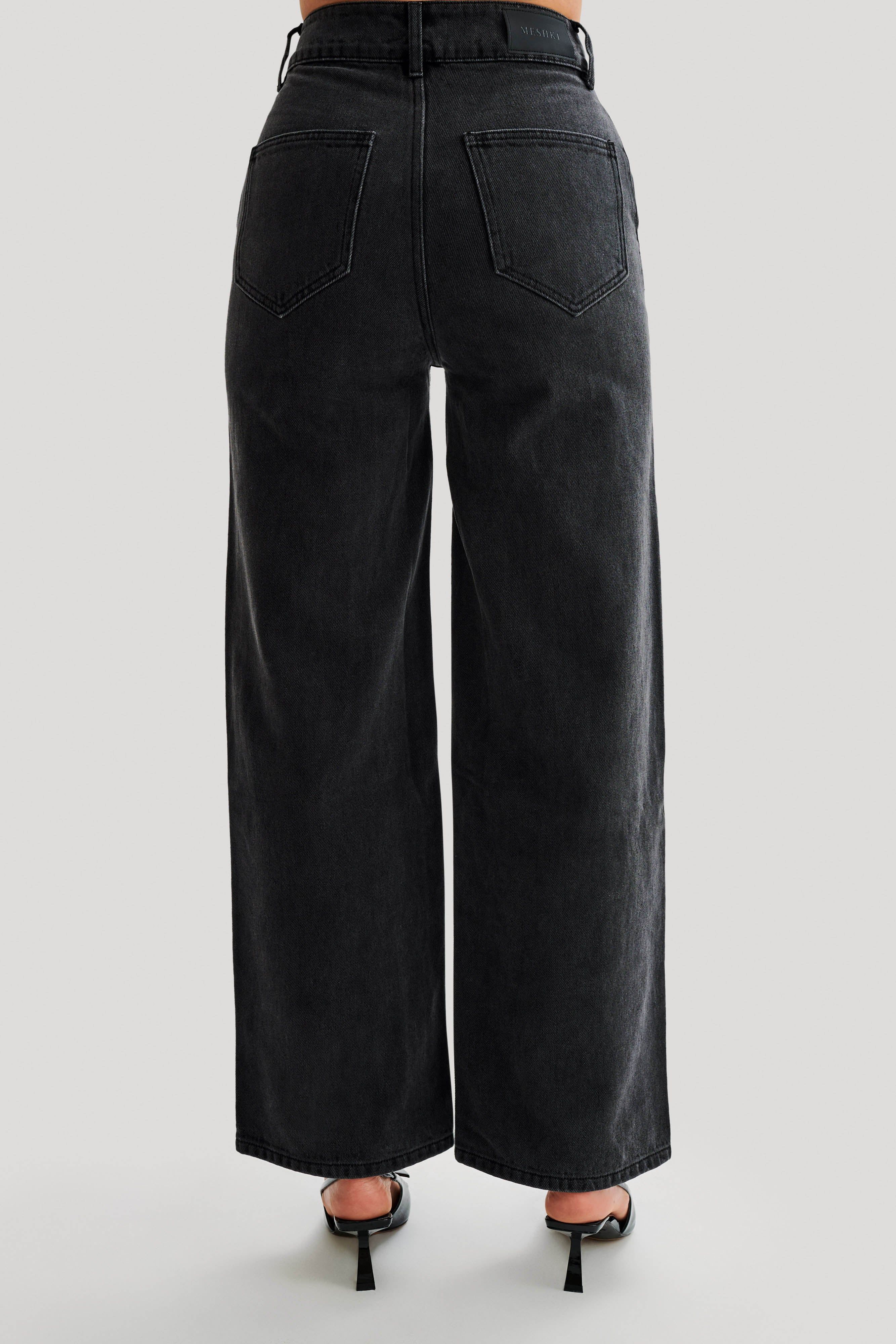 Roxy High Waisted Denim Jean - Washed Black sold by Meshki product image thumbnail 3