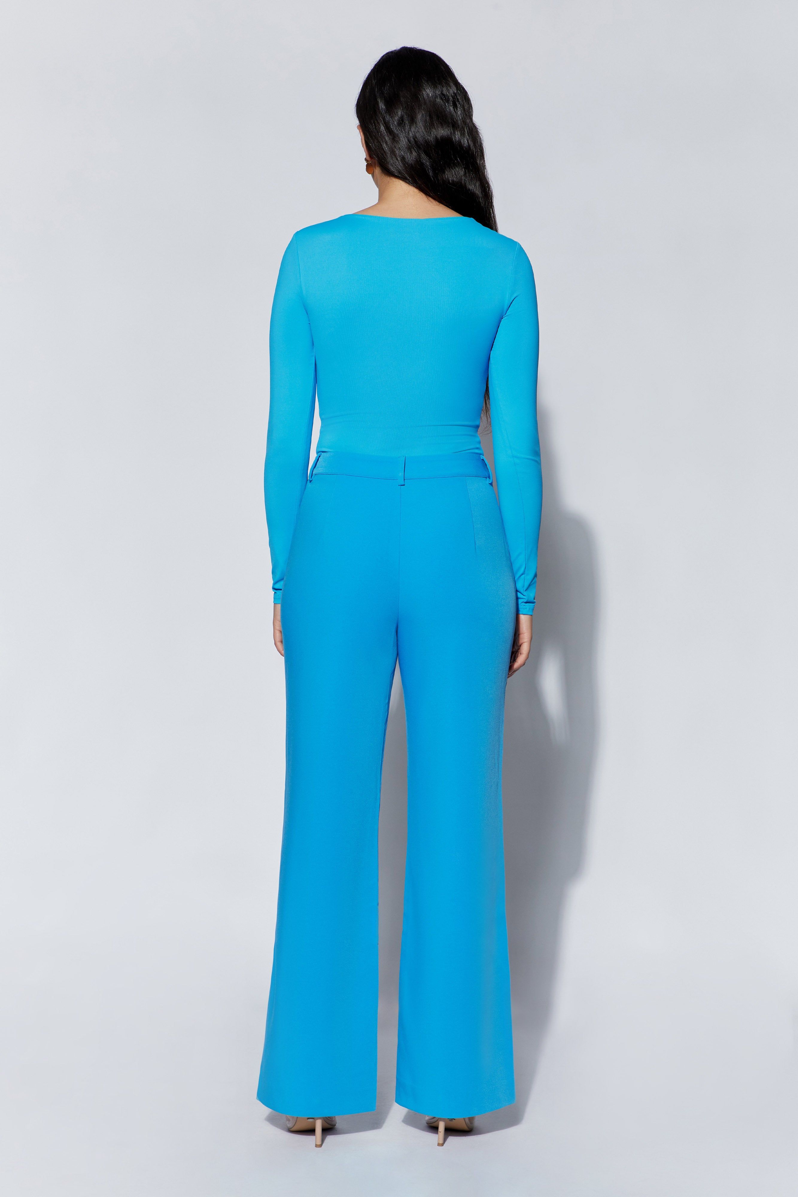 Minu Mid Rise Wide Leg Pant - Azure Blue sold by Meshki product image thumbnail 3