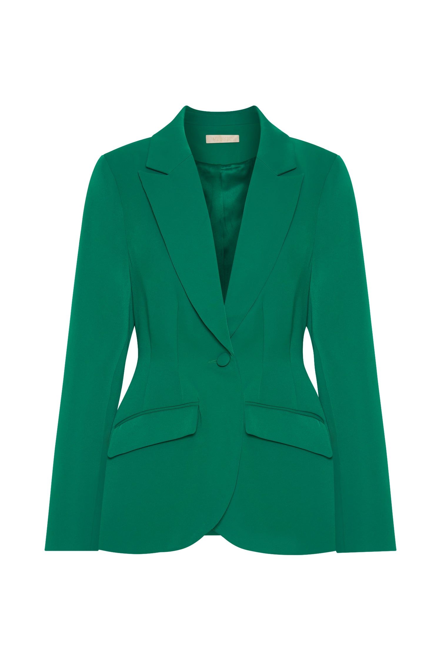 Helda Fitted Cinched Waist Blazer - Bottle Green sold by Meshki product image thumbnail 13