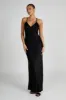 Makari Satin Maxi Dress - Black sold by Meshki
