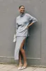 Brittany Knit Midi Skirt - Grey Marle sold by Meshki