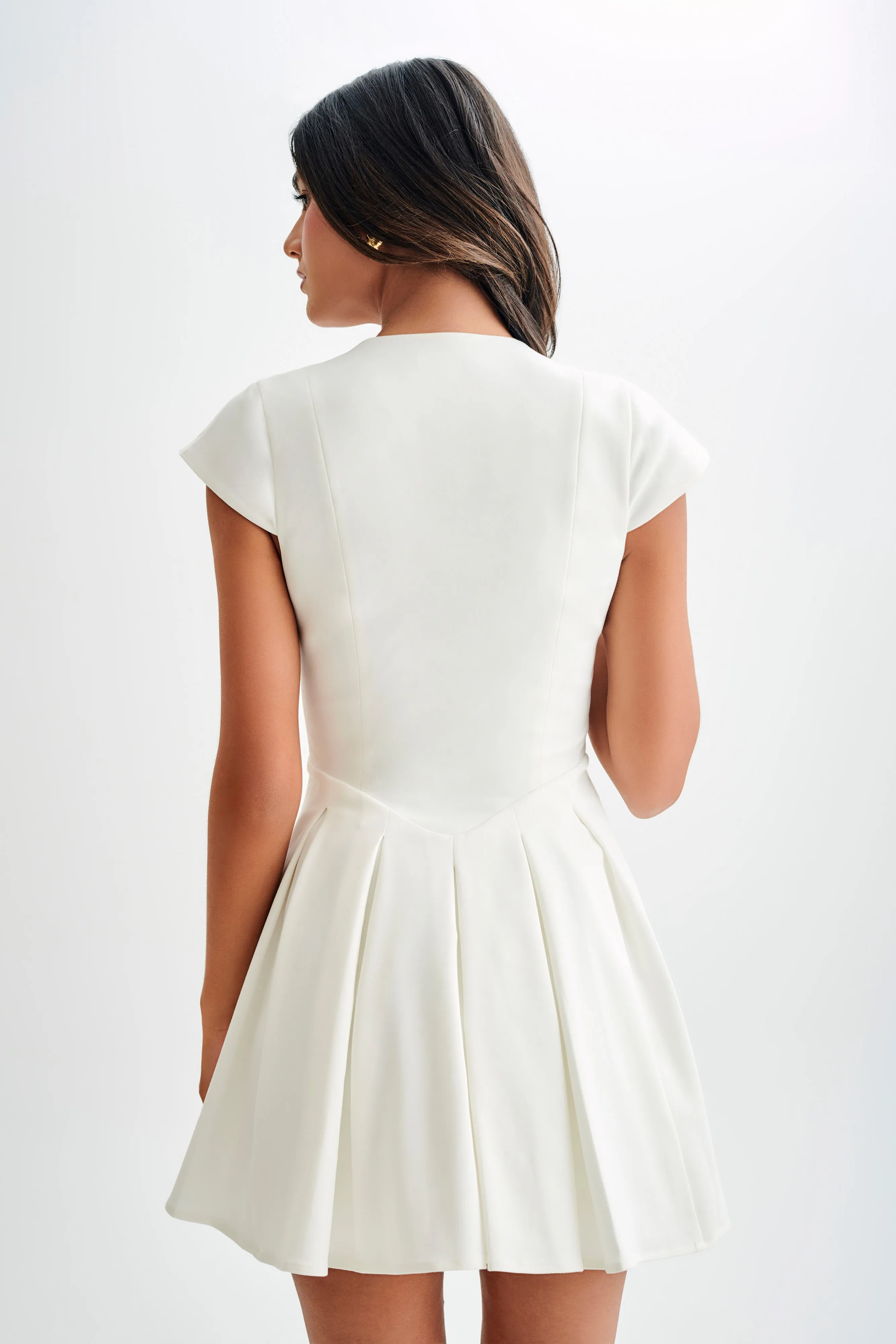 Keely Cotton Cap Sleeve Mini Dress - White sold by Meshki product image thumbnail 2