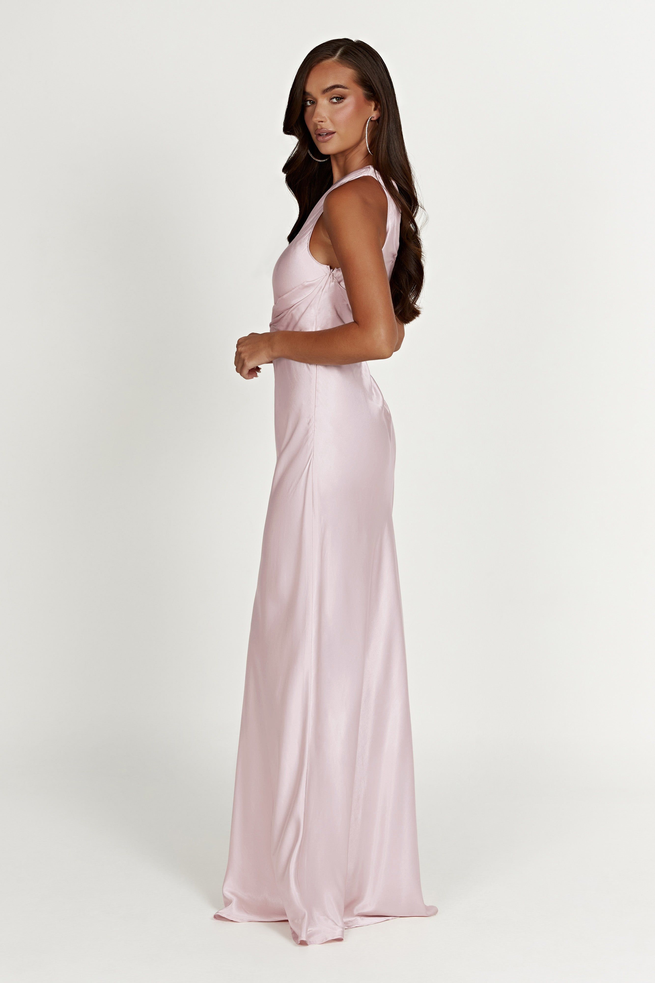 Calliope One Shoulder Maxi Dress - Crystal Rose sold by Meshki product image thumbnail 4