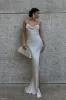 Jade Cowl Neck Backless Maxi Dress - Bone sold by Meshki