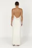 Jade Cowl Neck Backless Maxi Dress - Bone sold by Meshki