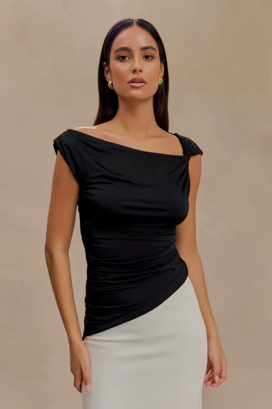 Prianyka Slinky Sleeveless Top - Black sold by Meshki