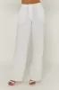 Adina Linen Pant - White sold by Meshki