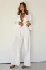 Adina Linen Pant - White sold by Meshki