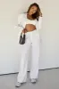 Adina Linen Pant - White sold by Meshki