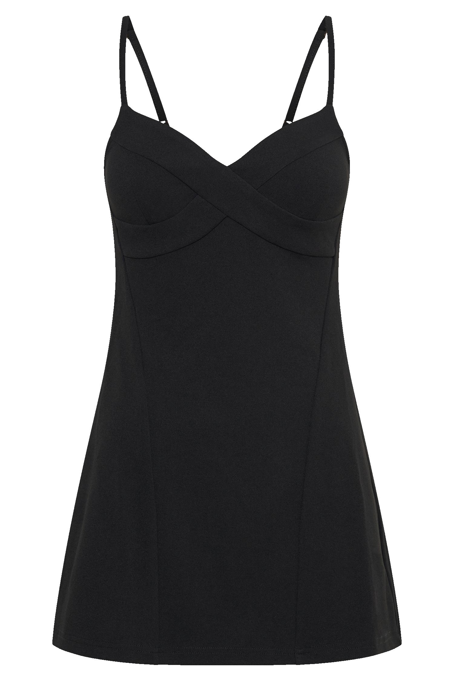 Thalia Crepe Mini Dress - Black sold by Meshki product image thumbnail 7