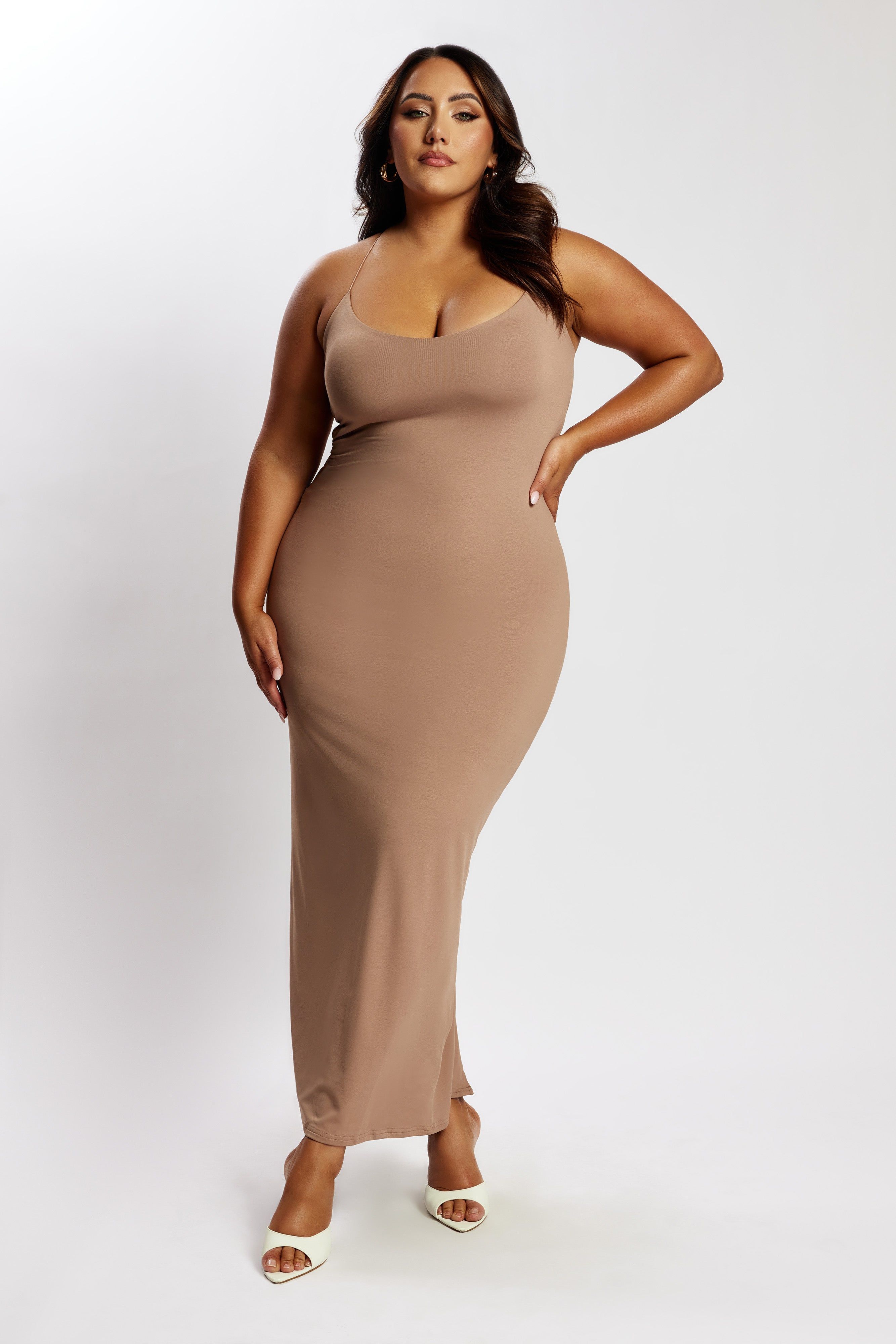 Sabine Backless Maxi Dress - Latte sold by Meshki product image thumbnail 7