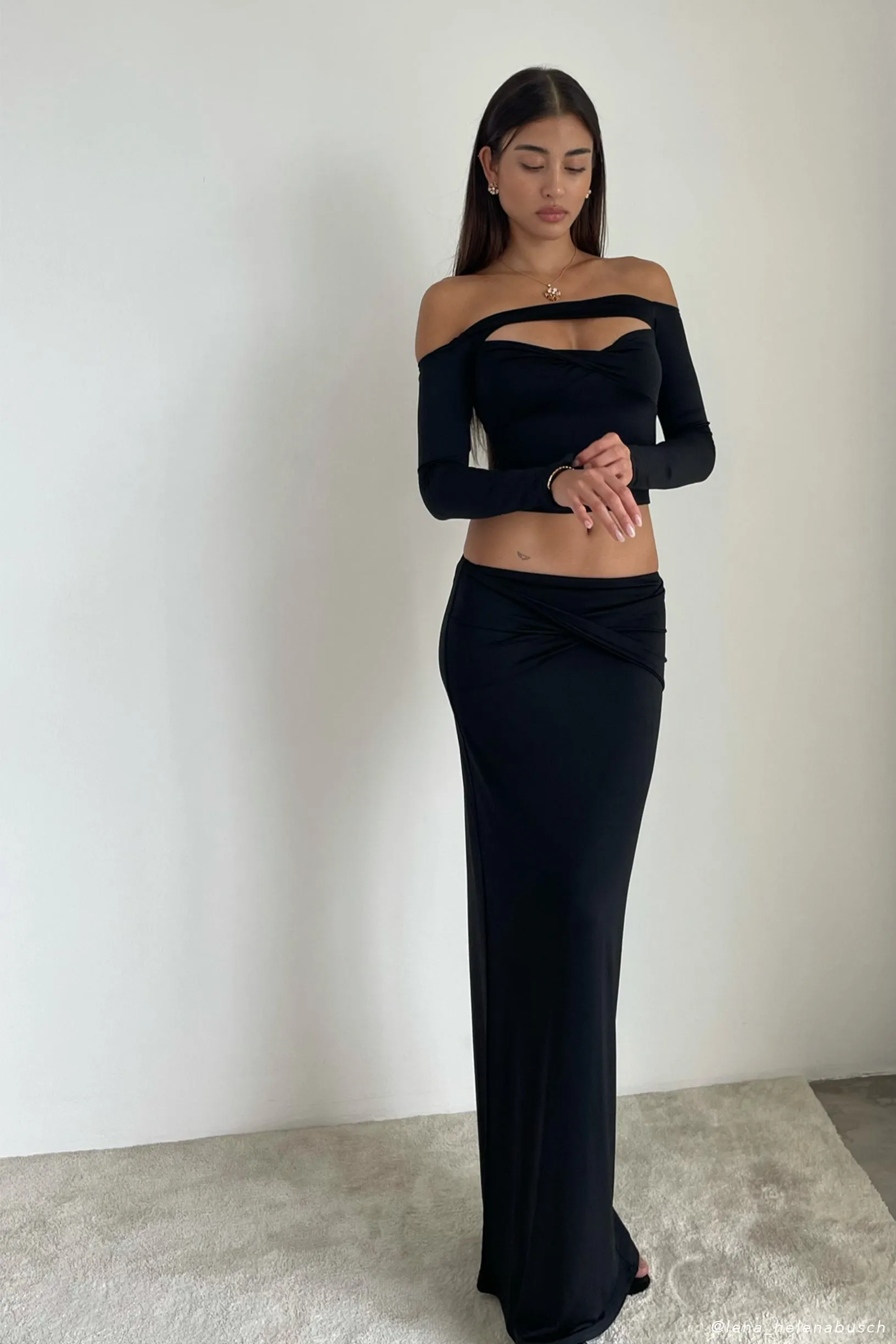 Ceri Maxi Twist Skirt - Black sold by Meshki product image thumbnail 4