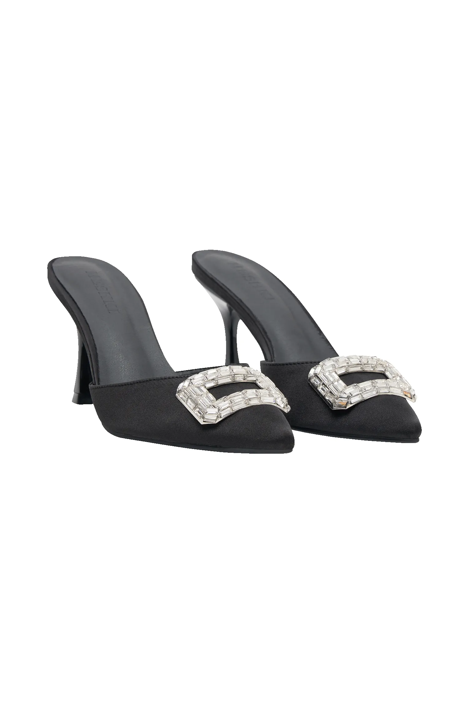 Torri Satin Diamond Mule - Black sold by Meshki product image thumbnail 2