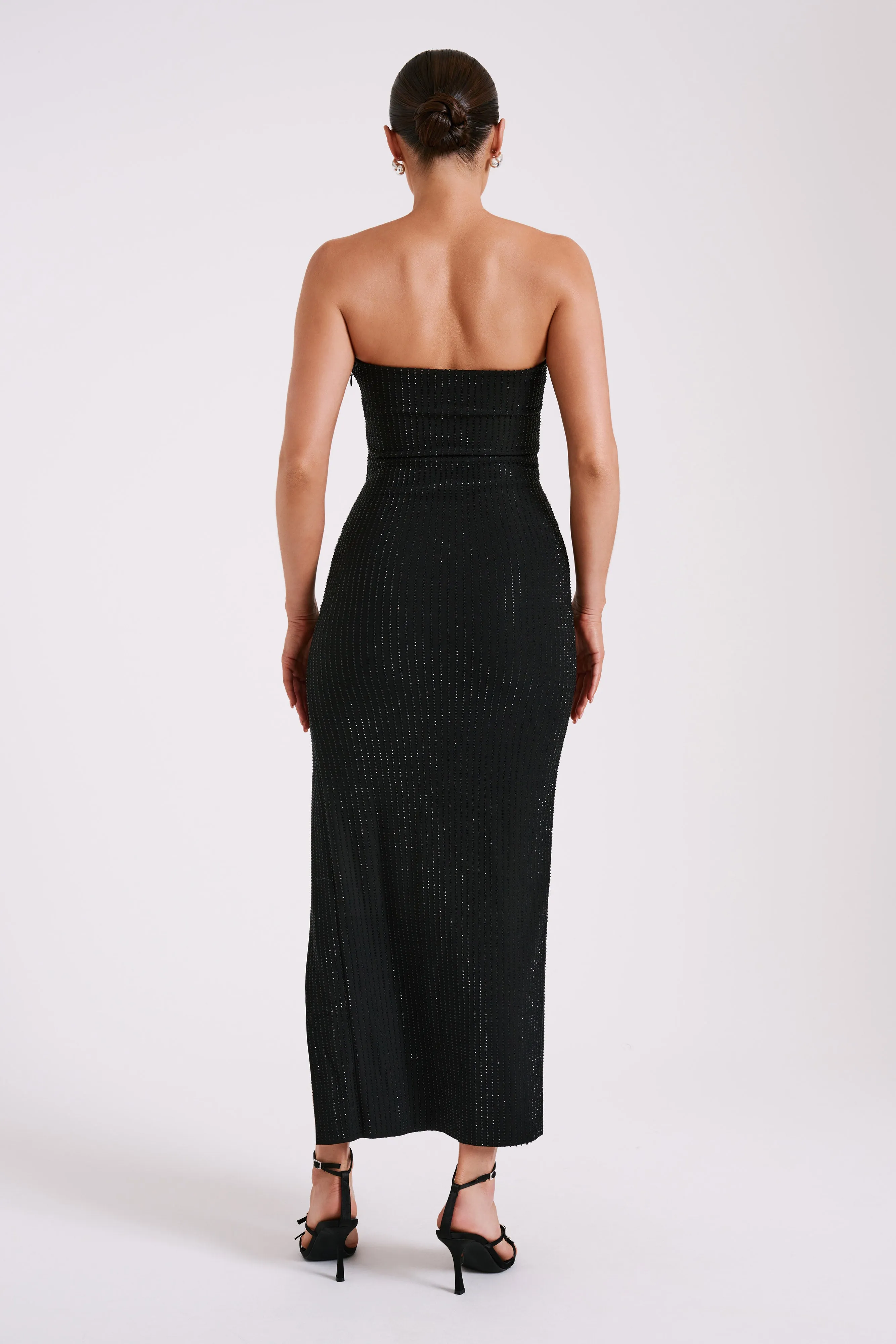 Jenny Strapless Diamante Midi Dress - Black sold by Meshki product image thumbnail 3