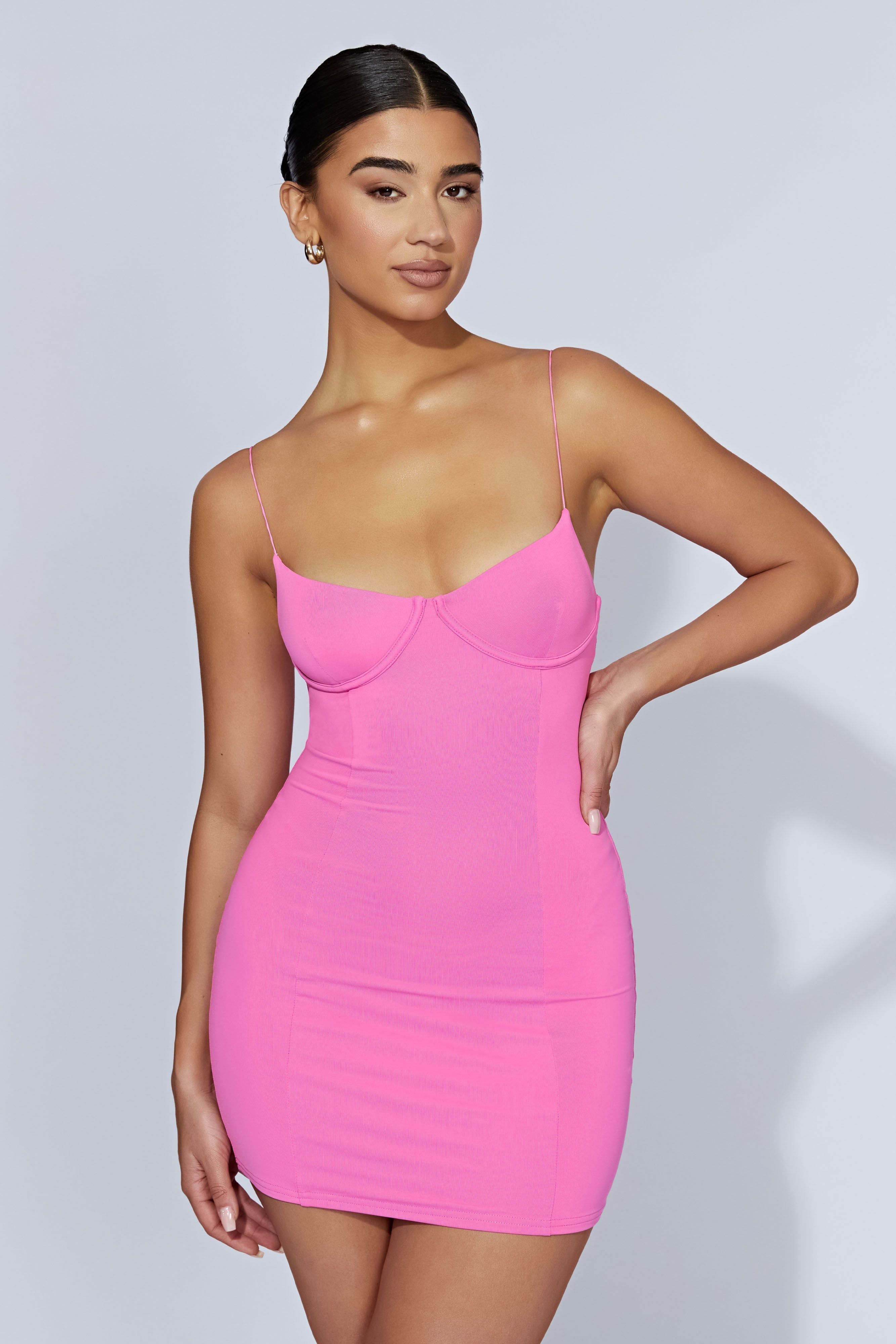Misty Contour Mini Dress - Bubblegum Pink | Parallel