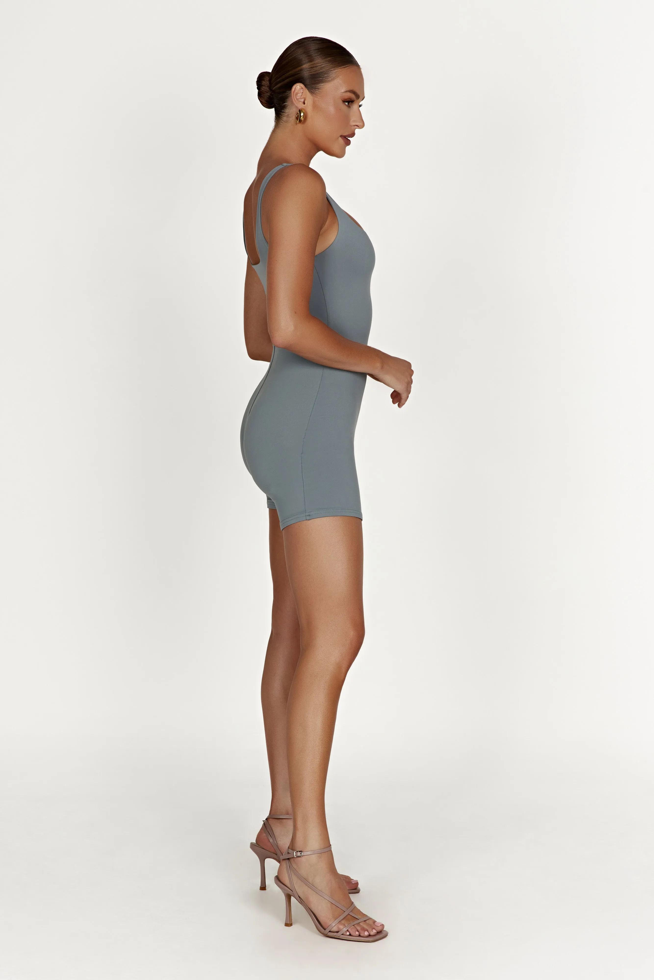 Cecily Recycled Nylon Playsuit - Light Charcoal sold by Meshki product image thumbnail 4