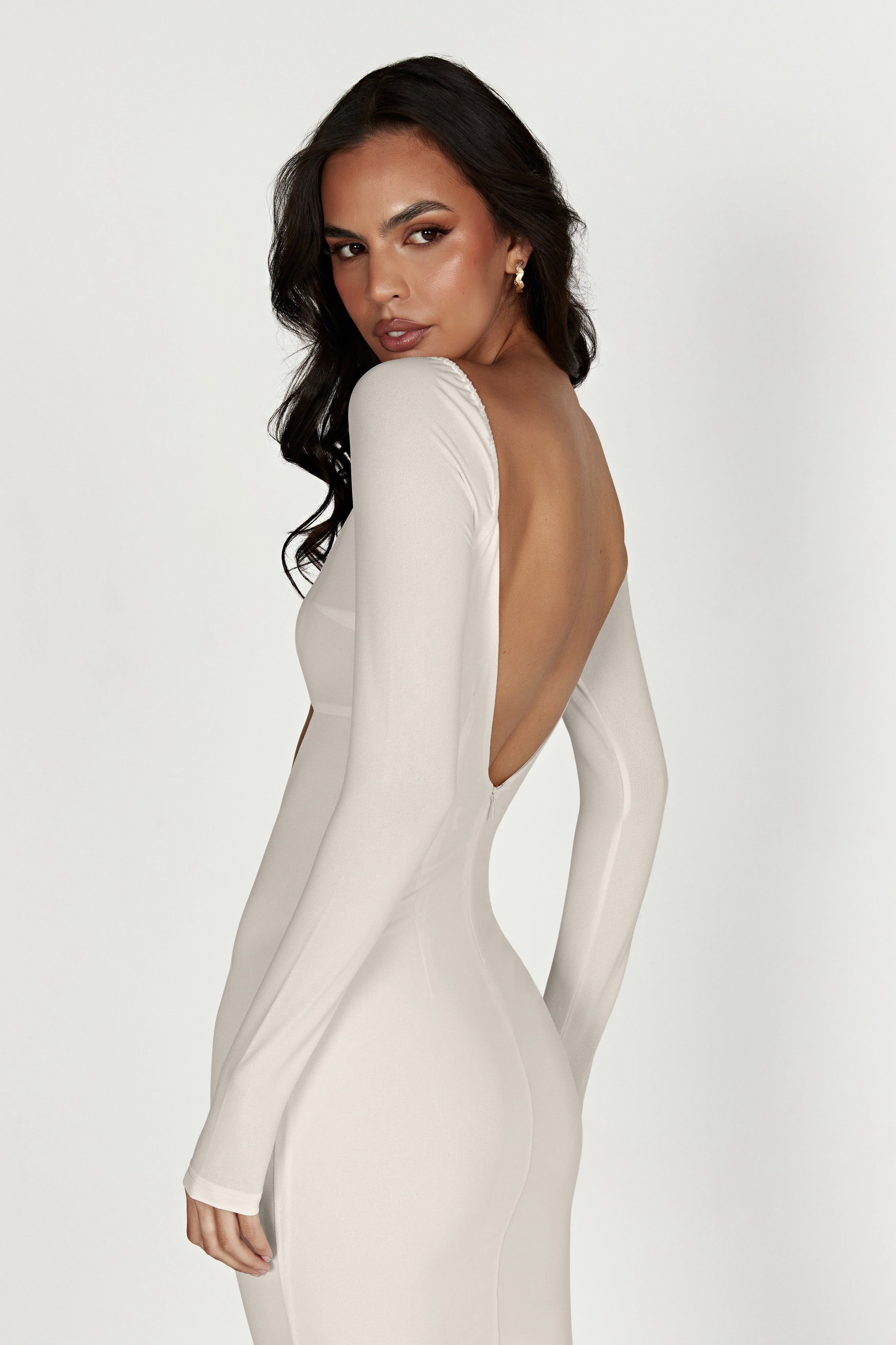 Ashleigh Cut Out Bandeau Maxi Dress - Bone sold by Meshki product image thumbnail 5