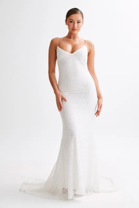 Catalina Pearl Beaded Wedding Gown - White sold by undefined