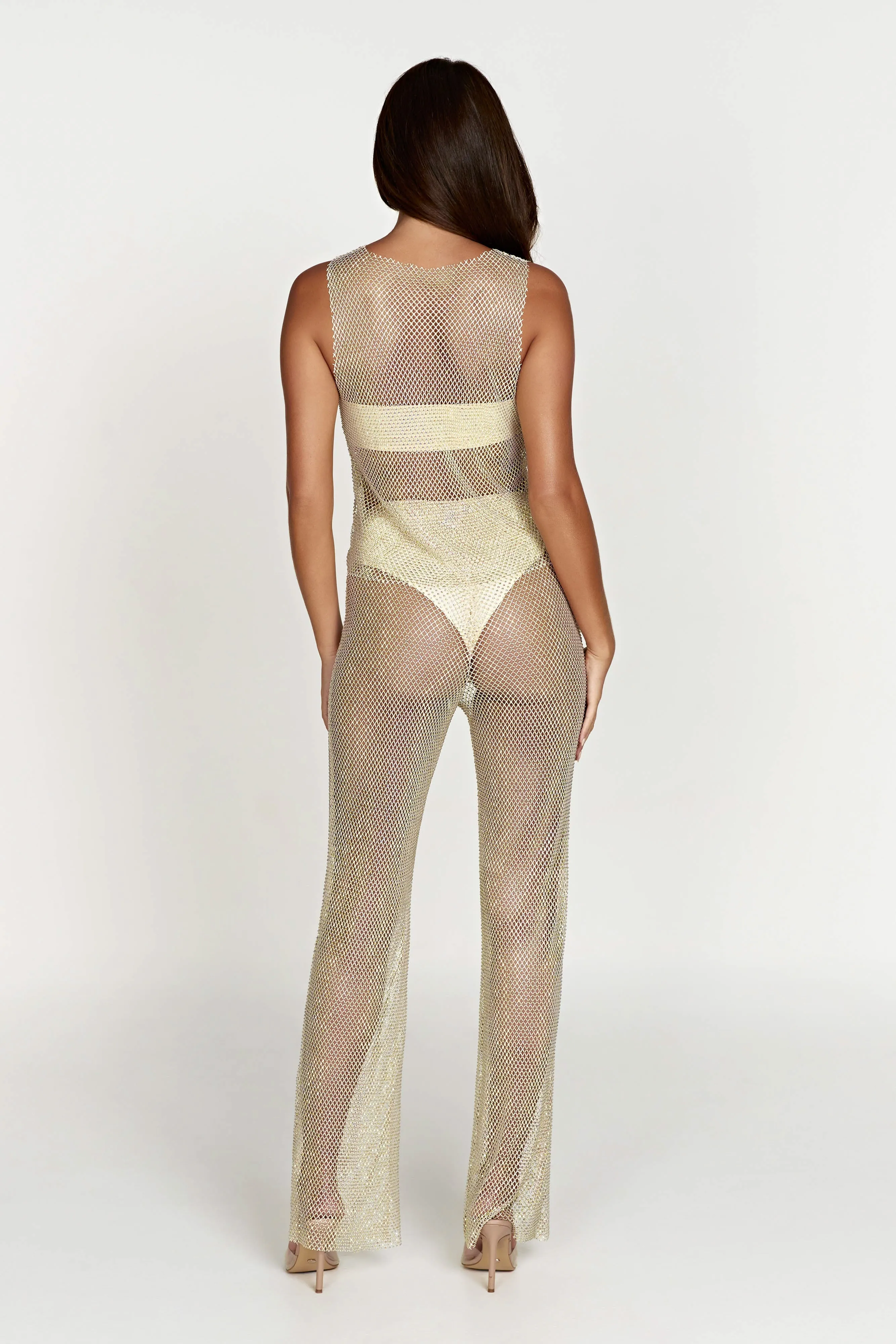 Emerson Diamante Mesh Pant - Cream sold by Meshki product image thumbnail 4