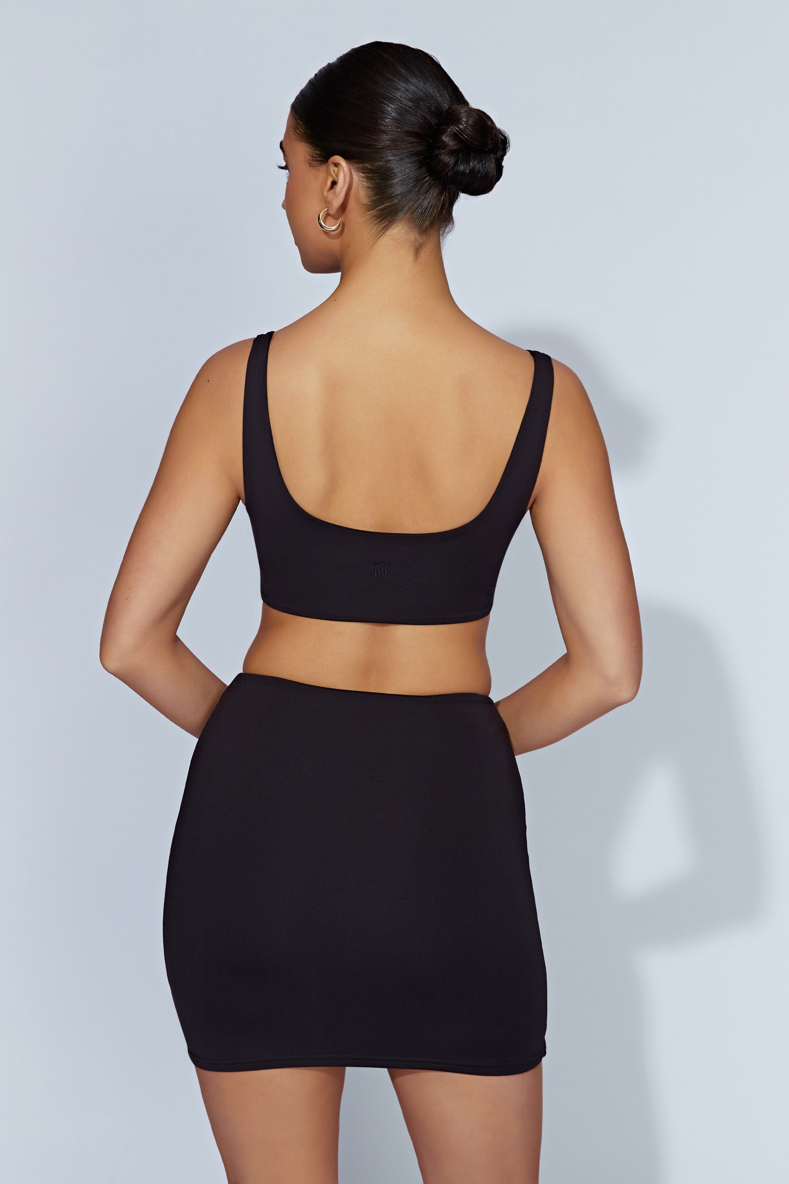 Kara Ruched Front Mini Skirt - Black sold by Meshki product image thumbnail 3