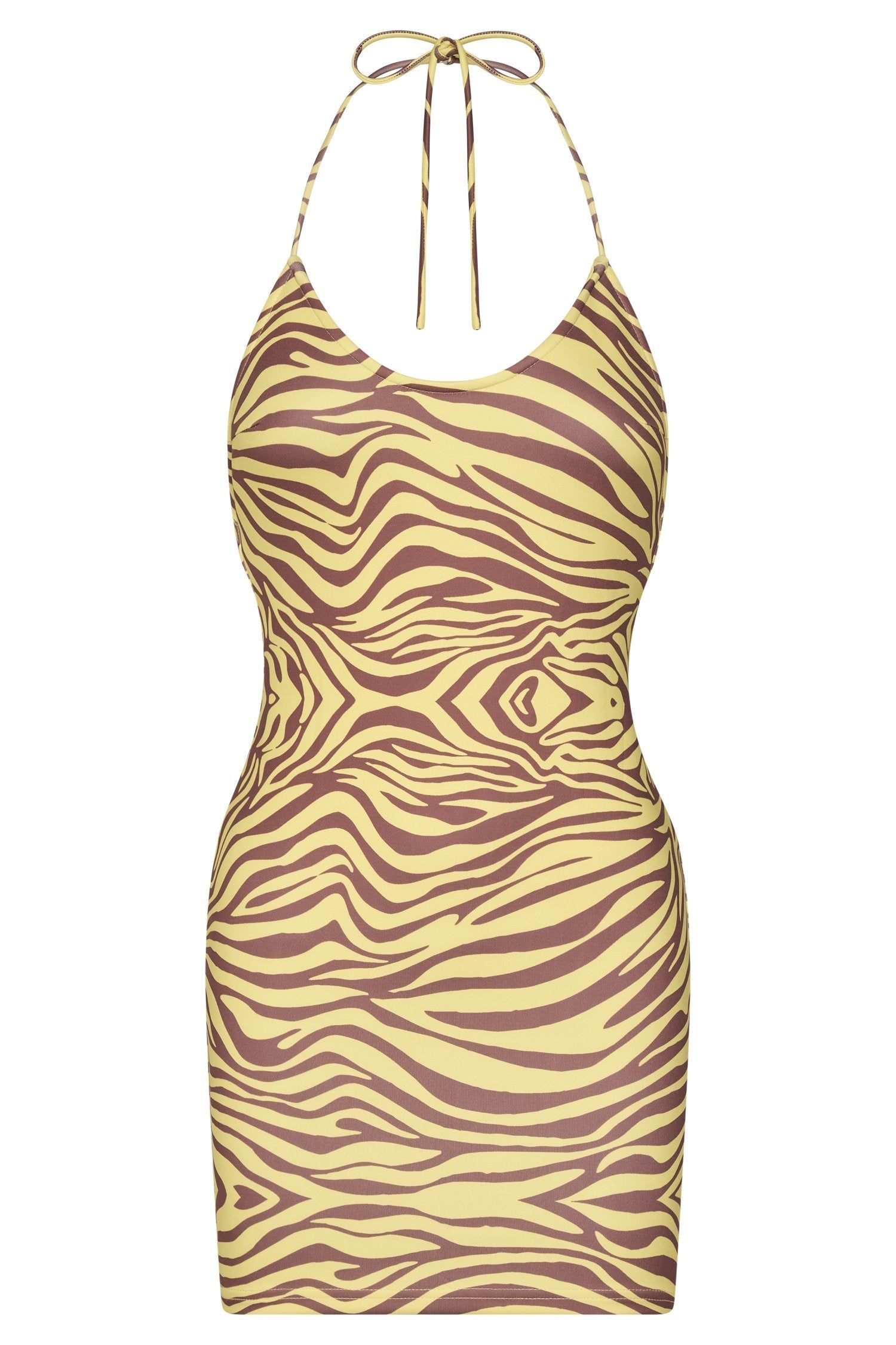 Tali Halter Mini Dress - Zebra Print sold by Meshki product image thumbnail 6