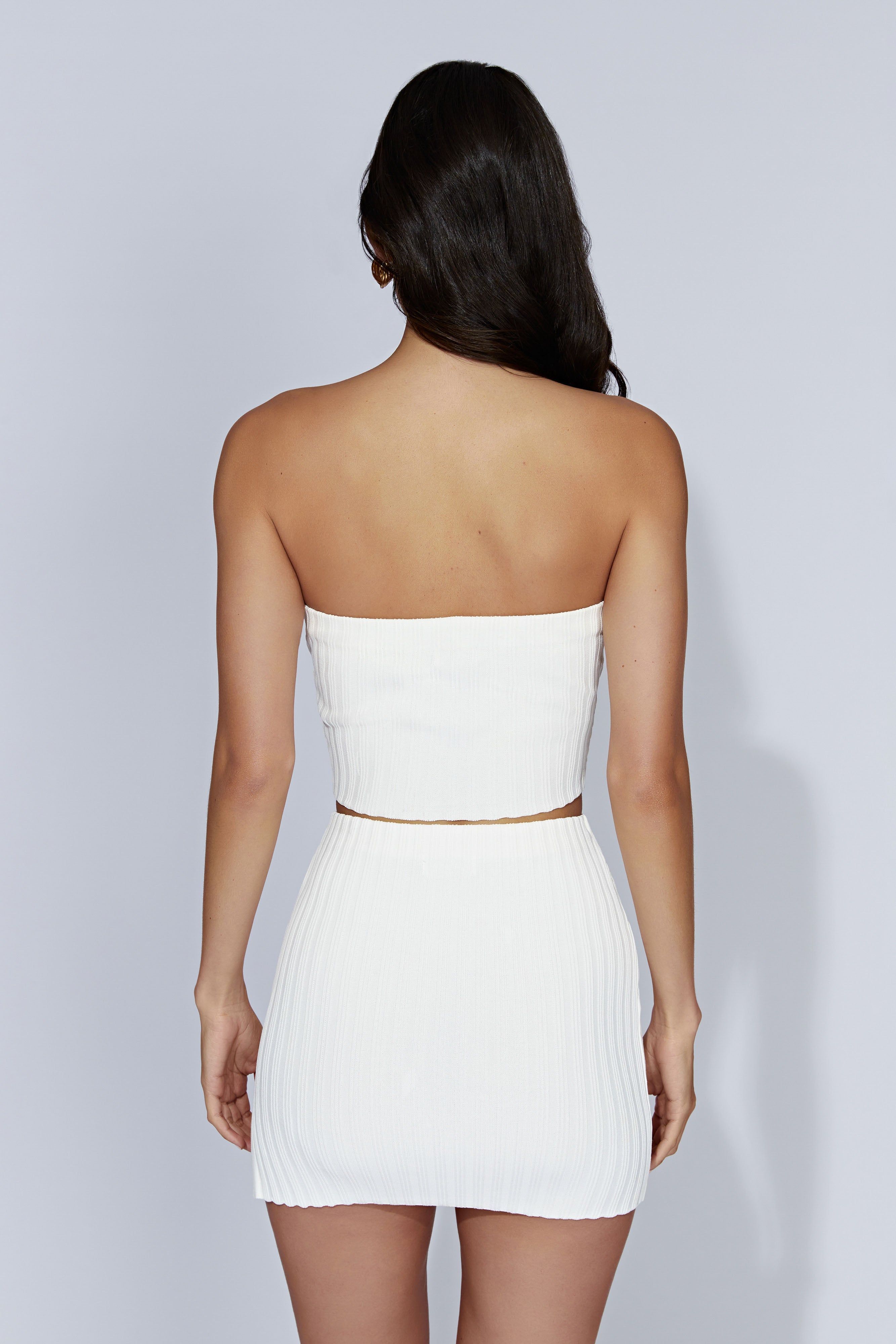 Jordi Strapless Knit Top - Off White sold by Meshki product image thumbnail 3