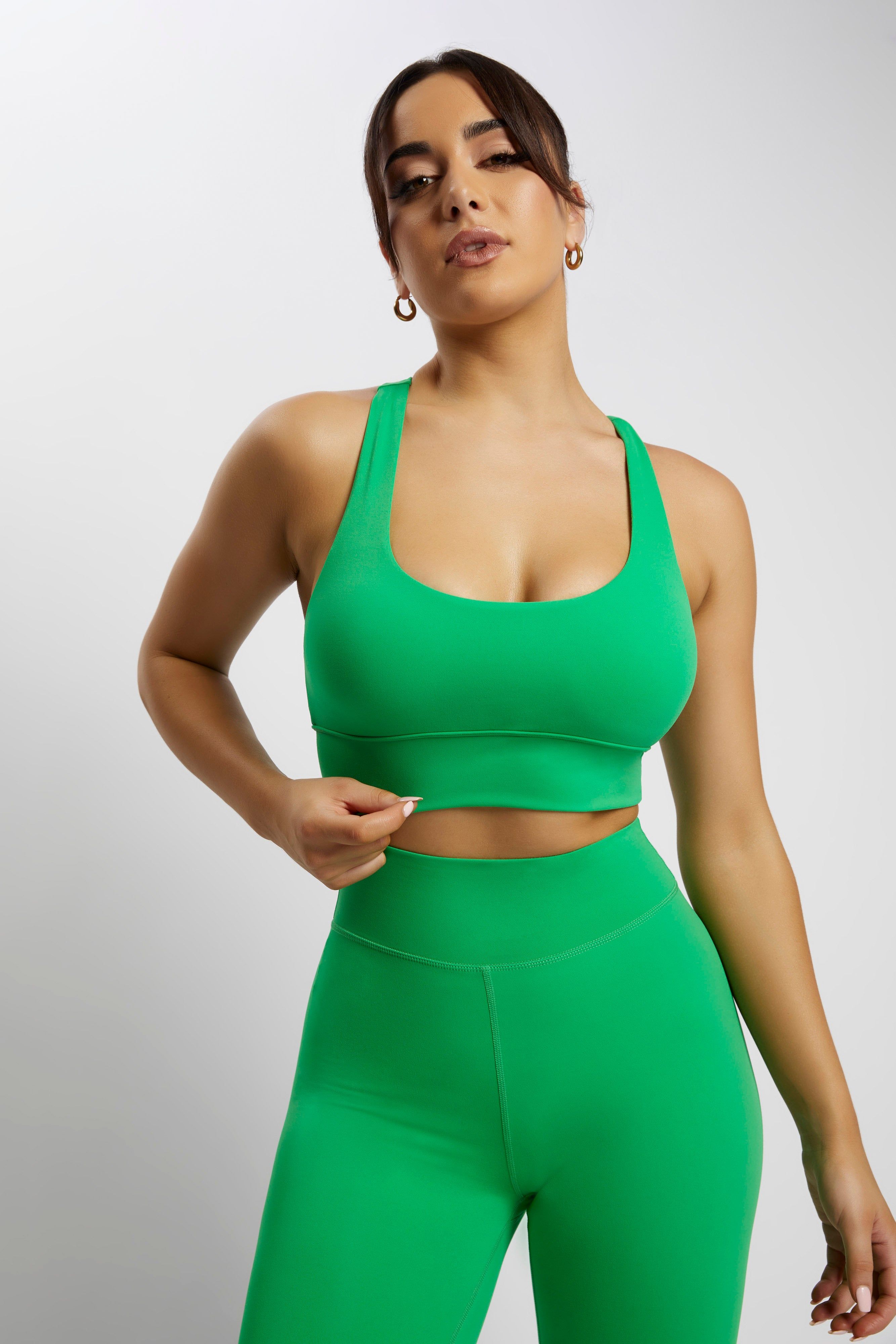 Thea Racerback Crop Top - Bright Green sold by Meshki product image thumbnail 4