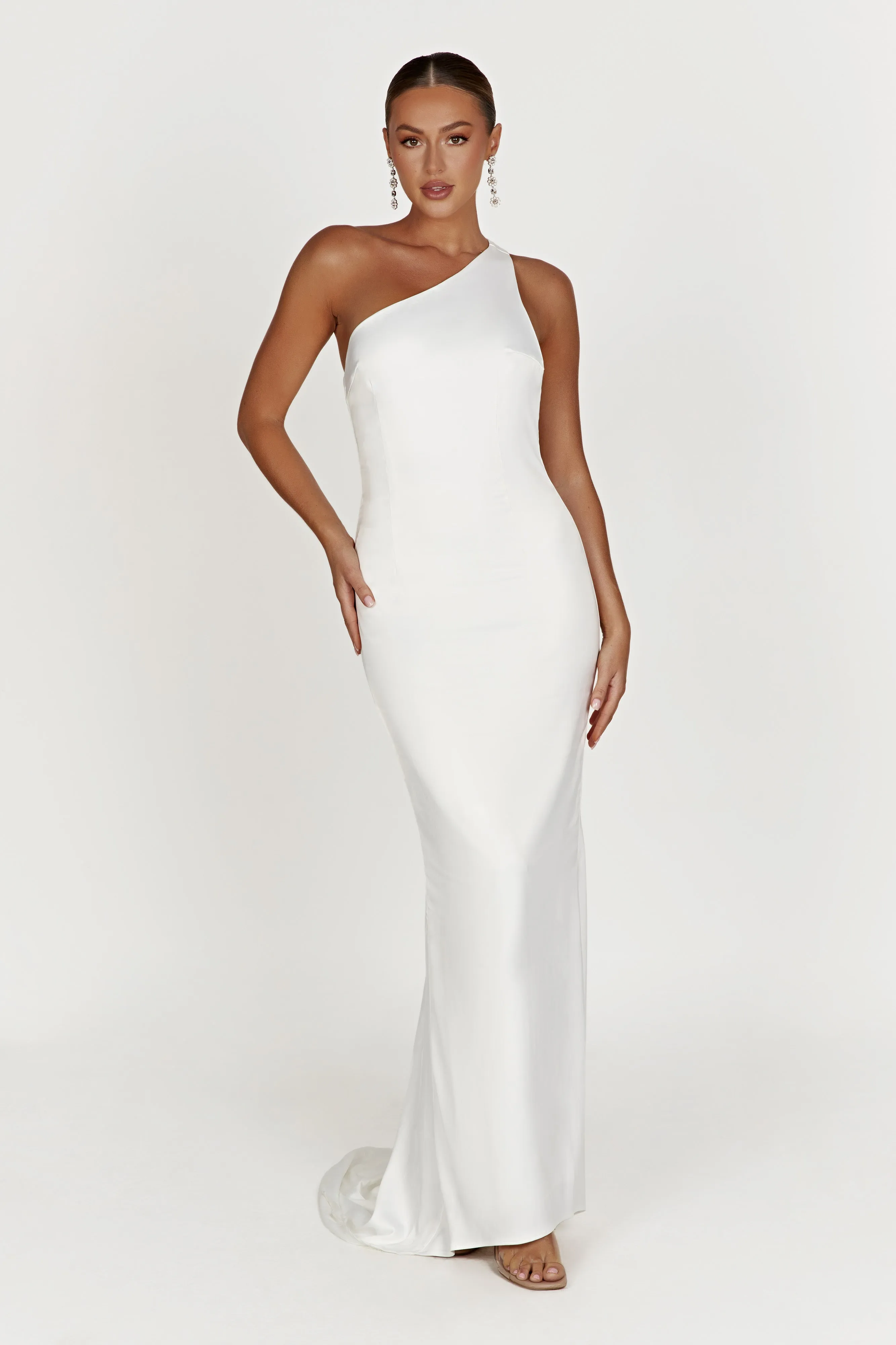 Harper One Shoulder Gown - White sold by Meshki product image thumbnail 2