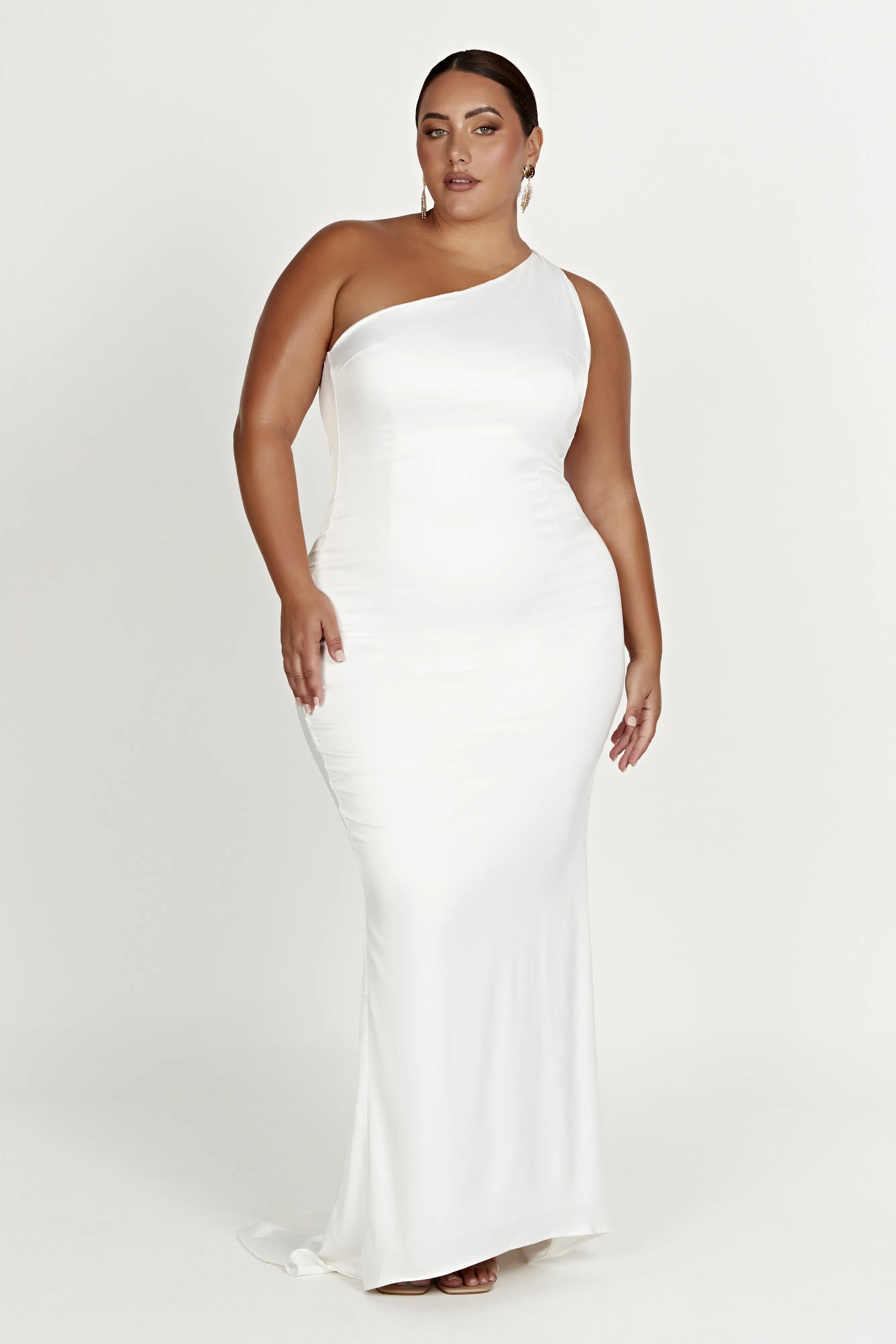 Harper One Shoulder Gown - White sold by Meshki product image thumbnail 4