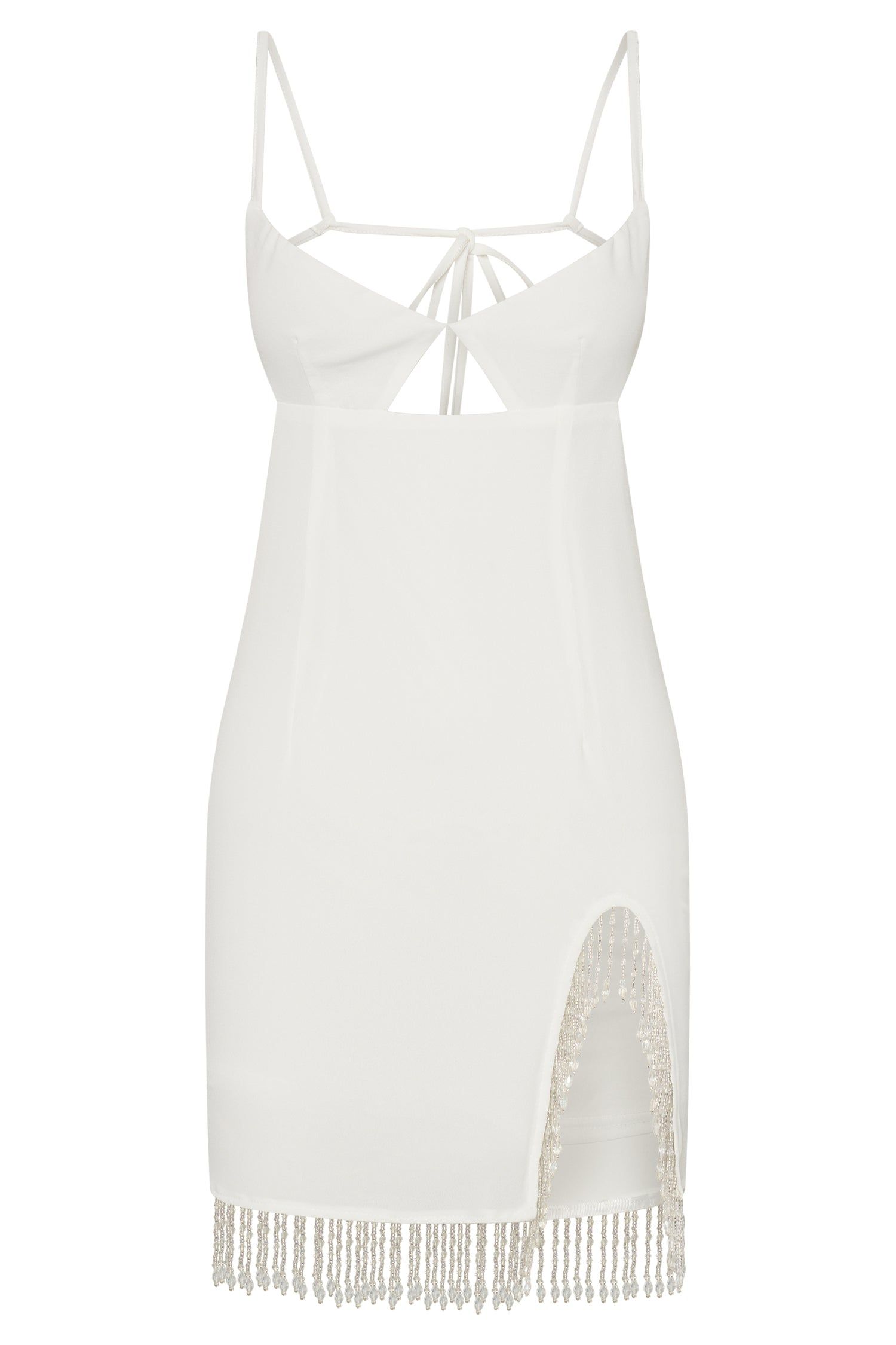 Darcie Fringe Mini Dress - White sold by Meshki product image thumbnail 8