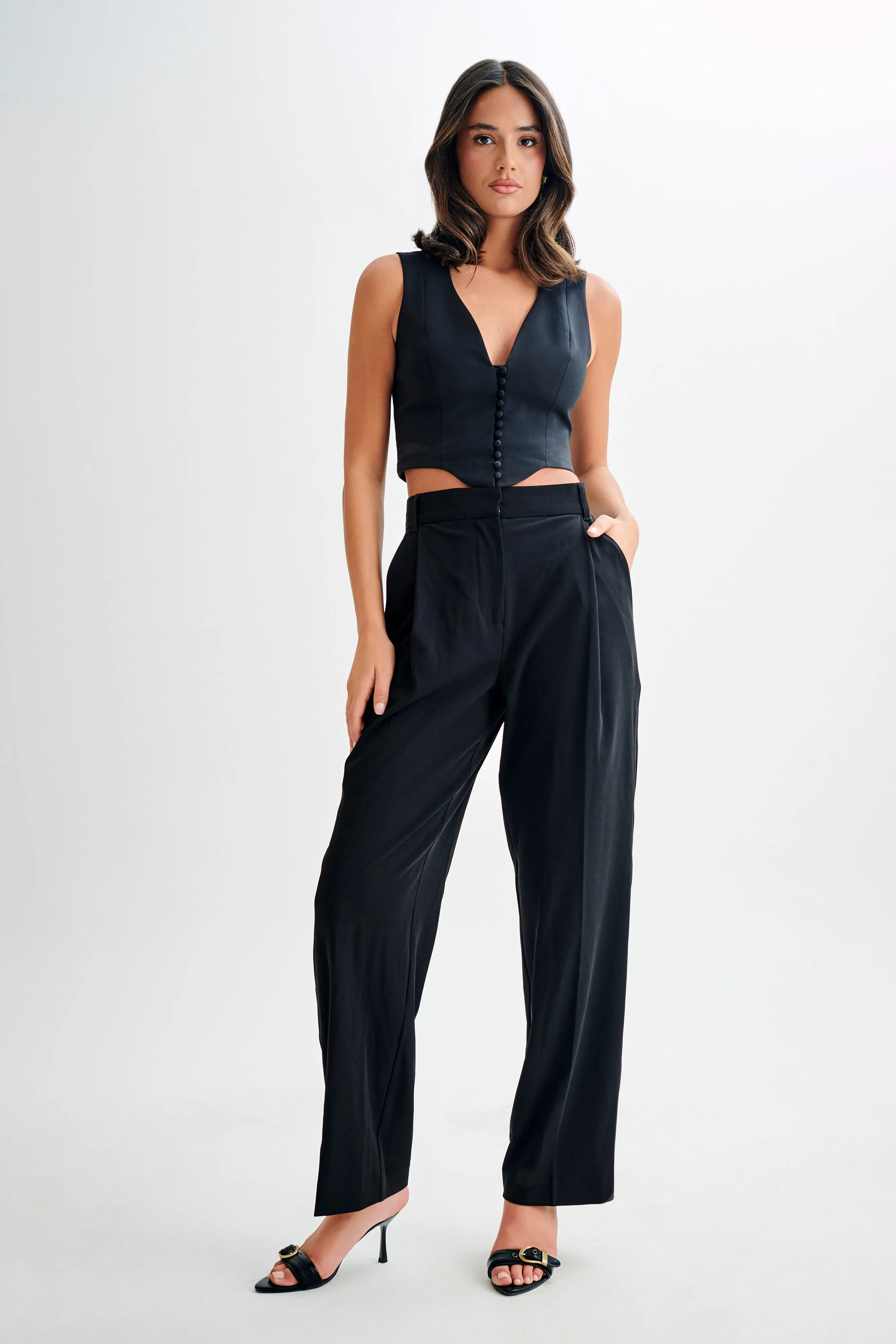 Keely Cotton Sleeveless Top - Black sold by Meshki product image thumbnail 5