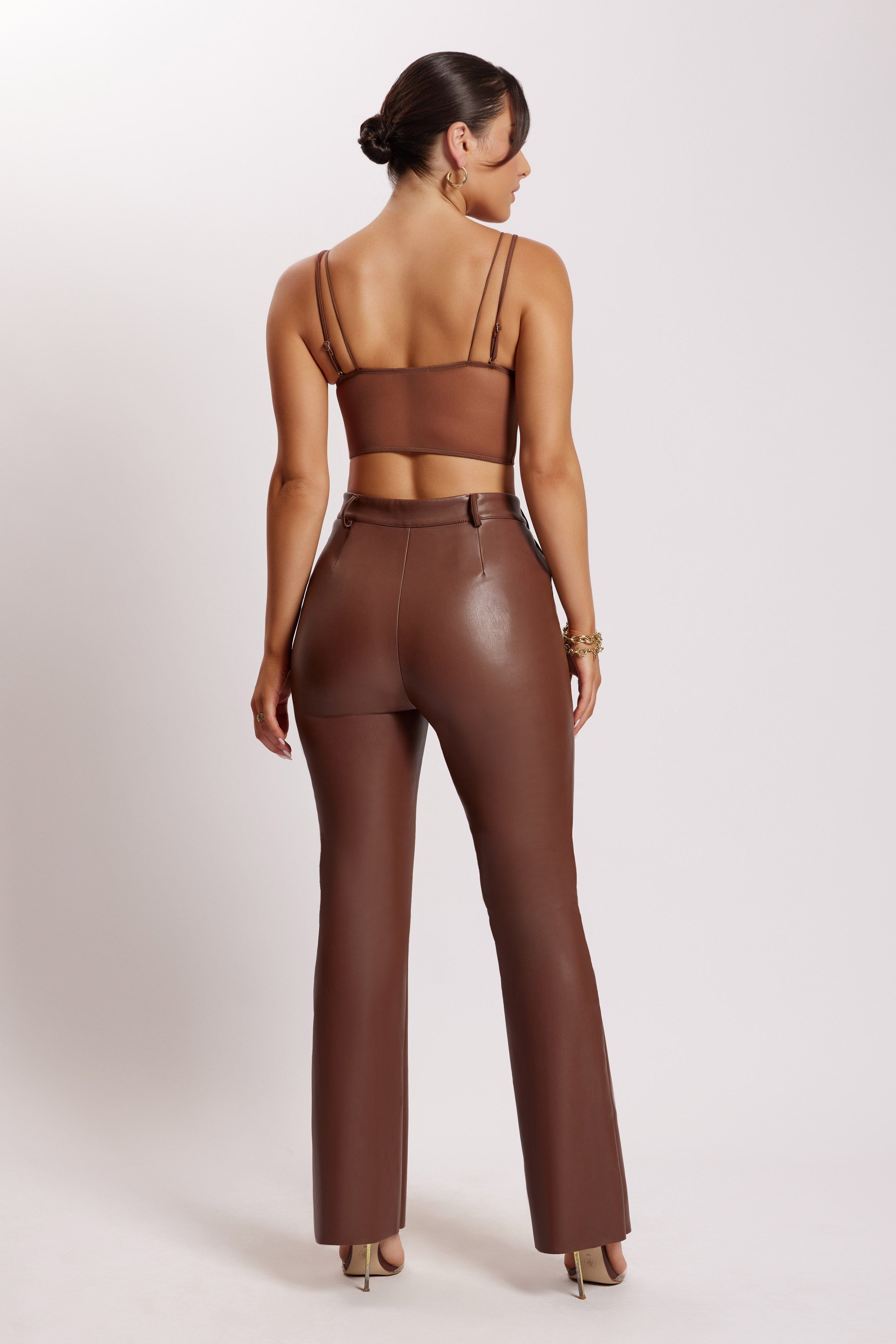 Angelique Demi Cup Mesh Bustier - Chocolate sold by Meshki product image thumbnail 2