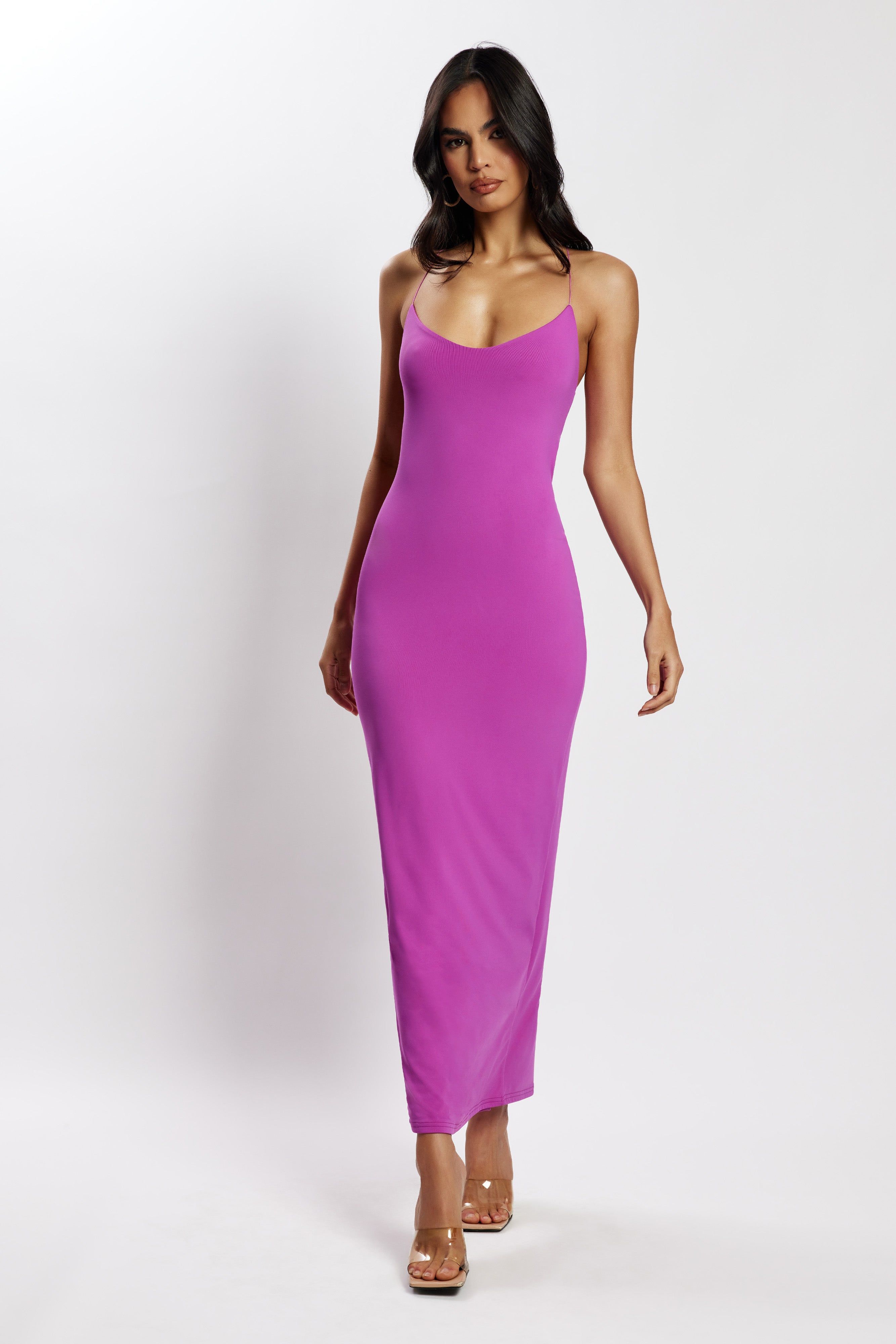 Sabine Backless Maxi Dress - Purple sold by Meshki product image thumbnail 7