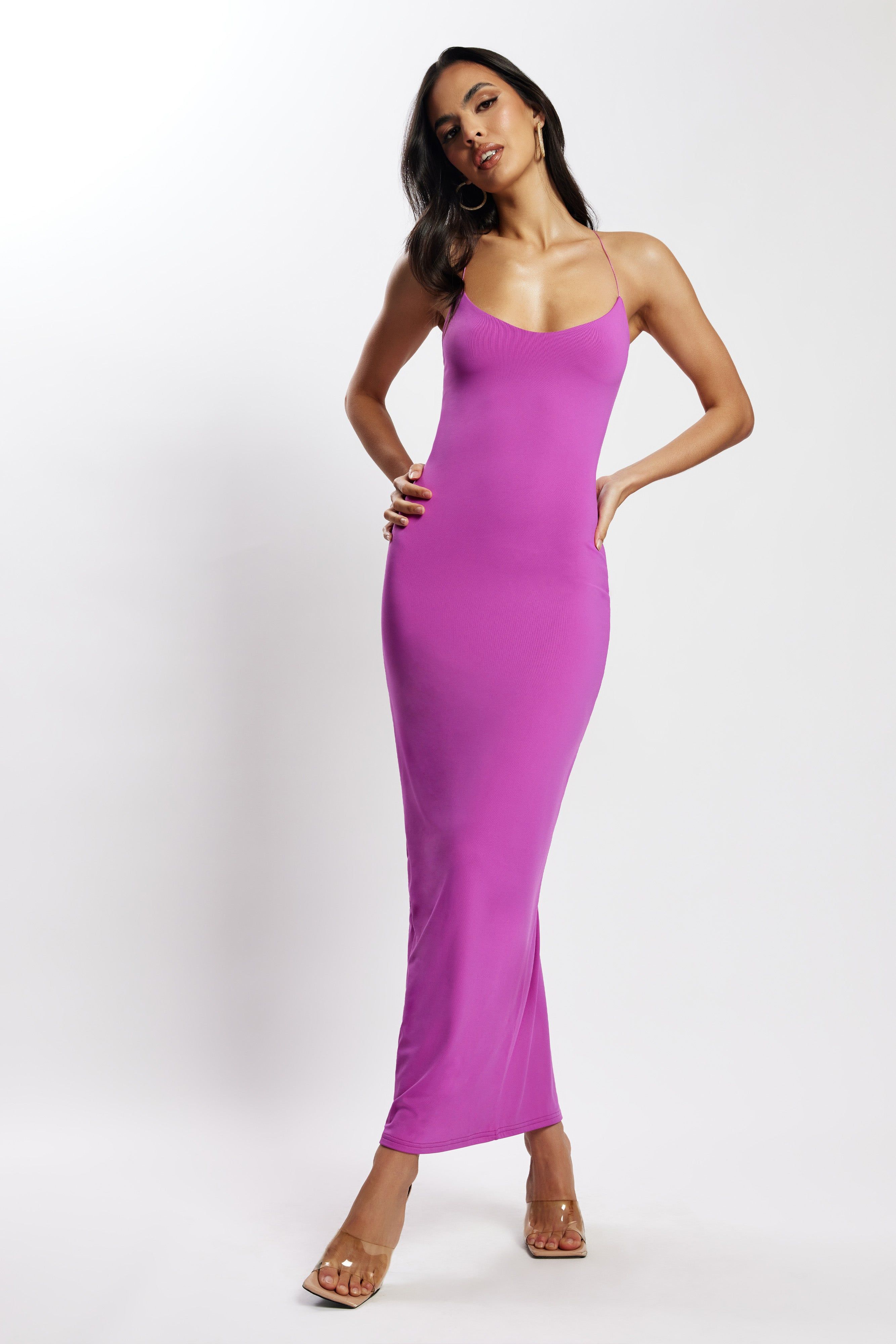 Sabine Backless Maxi Dress - Purple sold by Meshki product image thumbnail 2