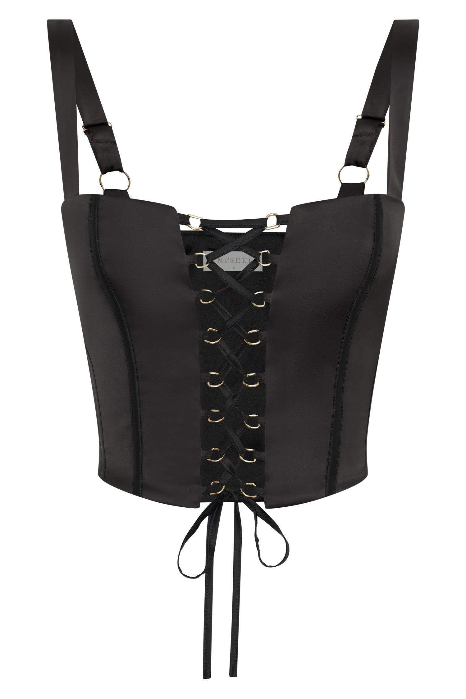 Scarlet Satin Corset Top - Black sold by Meshki product image thumbnail 8