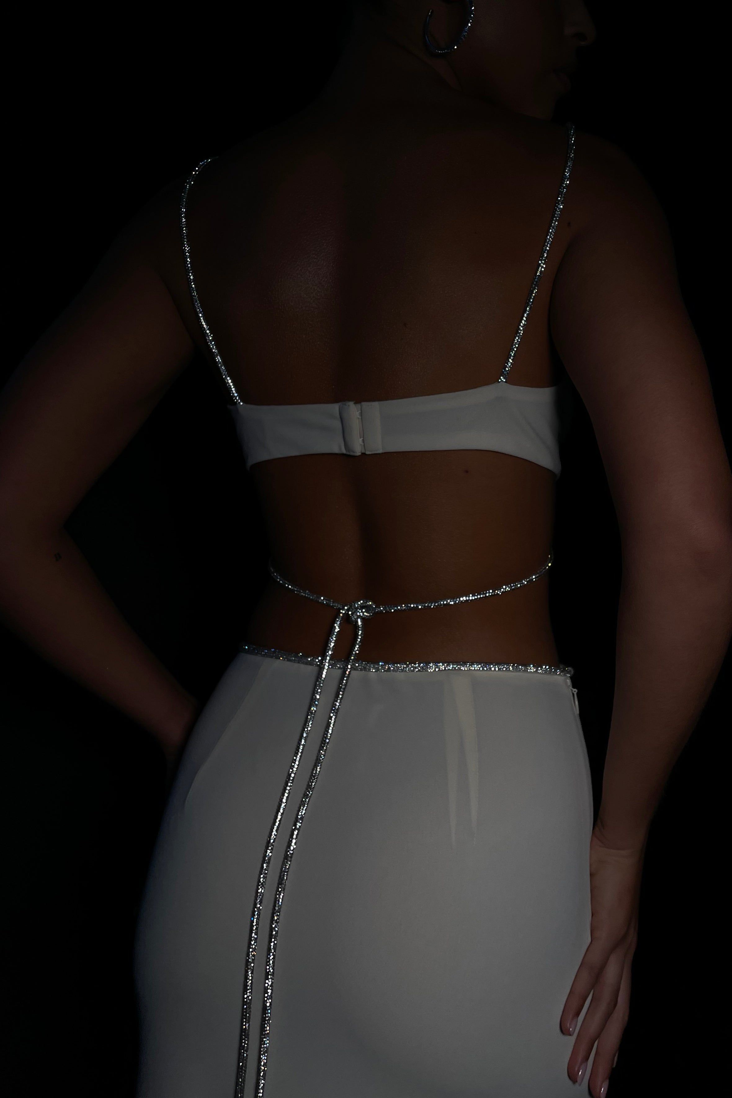 Sweeney Diamante Bralette Top - Bone sold by Meshki product image thumbnail 2