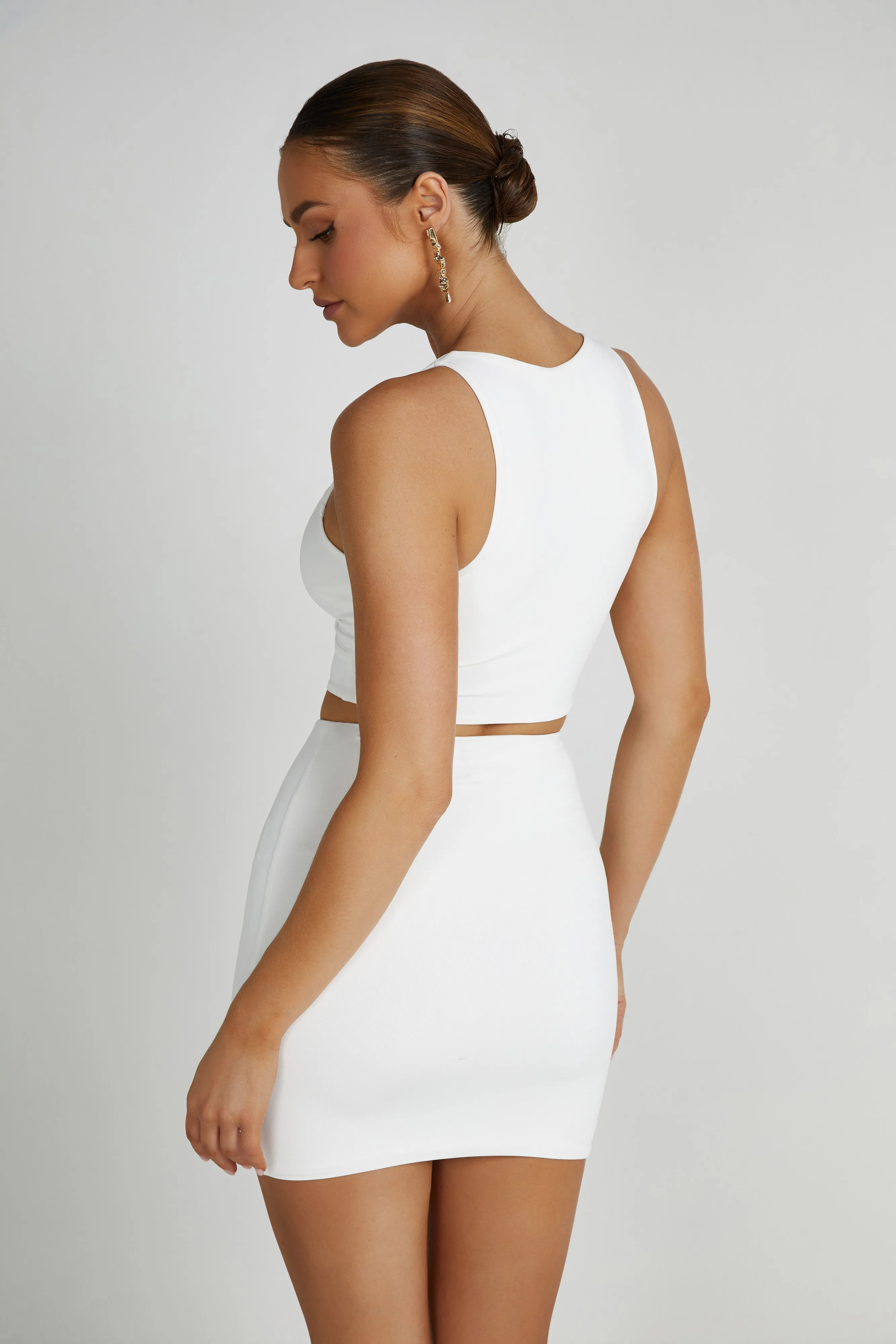 Chloe Cut Out Crop Top - White sold by Meshki product image thumbnail 3