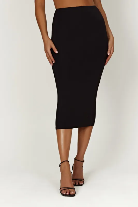 Charley Midi Skirt - Black sold by Meshki