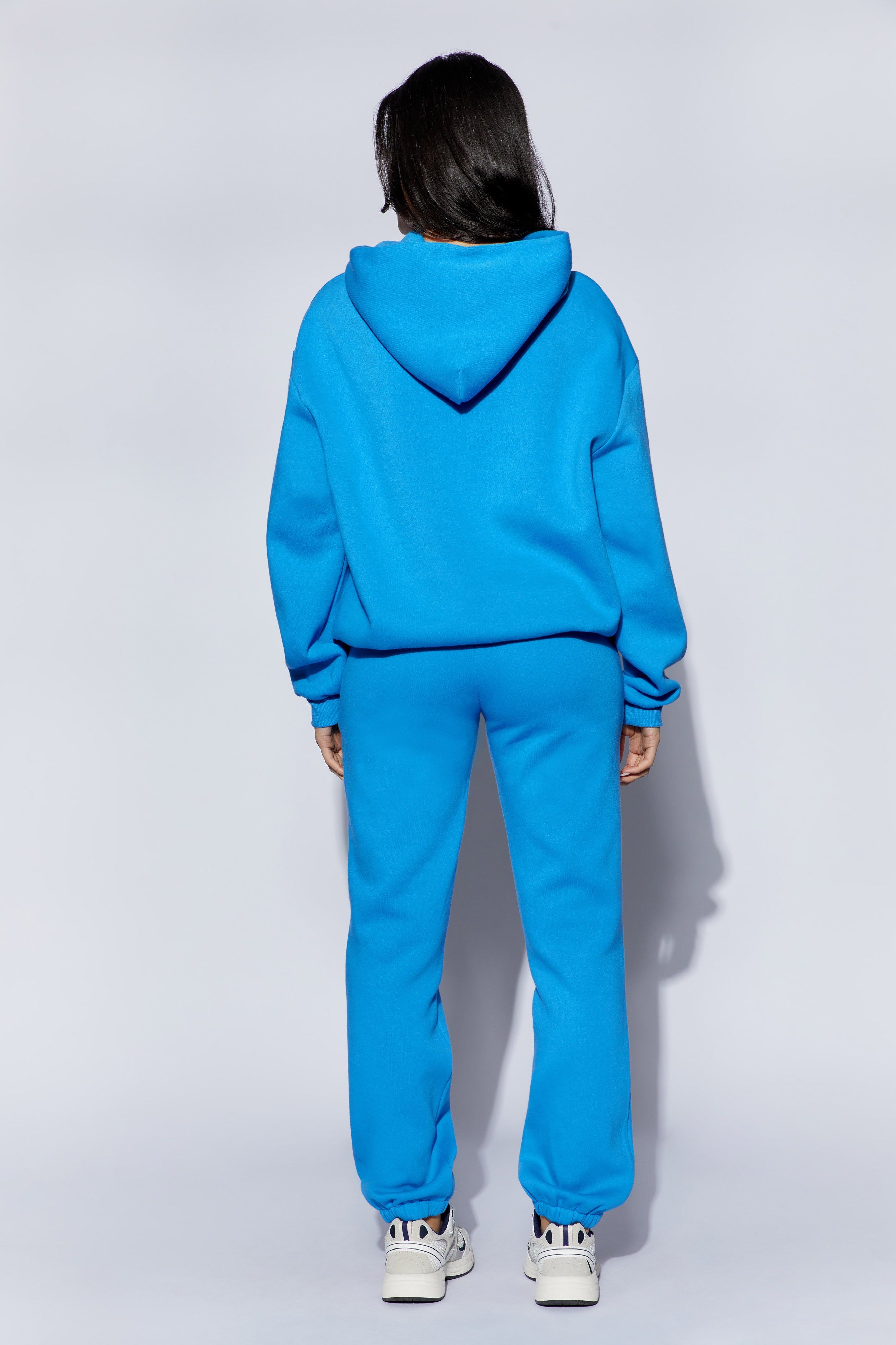 Arden Embossed Fleeceback Hoodie - Blue sold by Meshki product image thumbnail 3