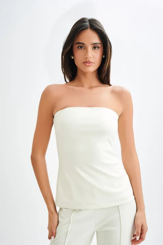 Antonia Strapless Cut Out Top - Ivory sold by Meshki
