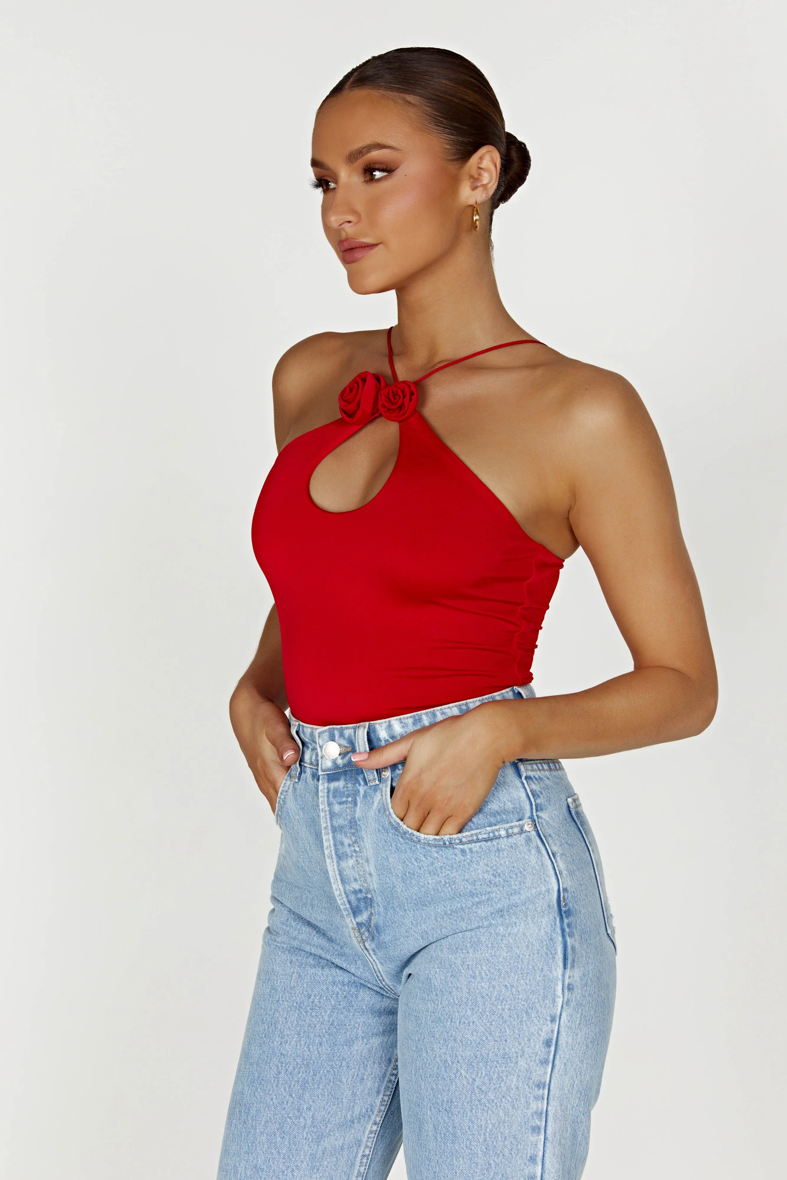 Adeline Rose Halter Top - Red sold by Meshki product image thumbnail 5