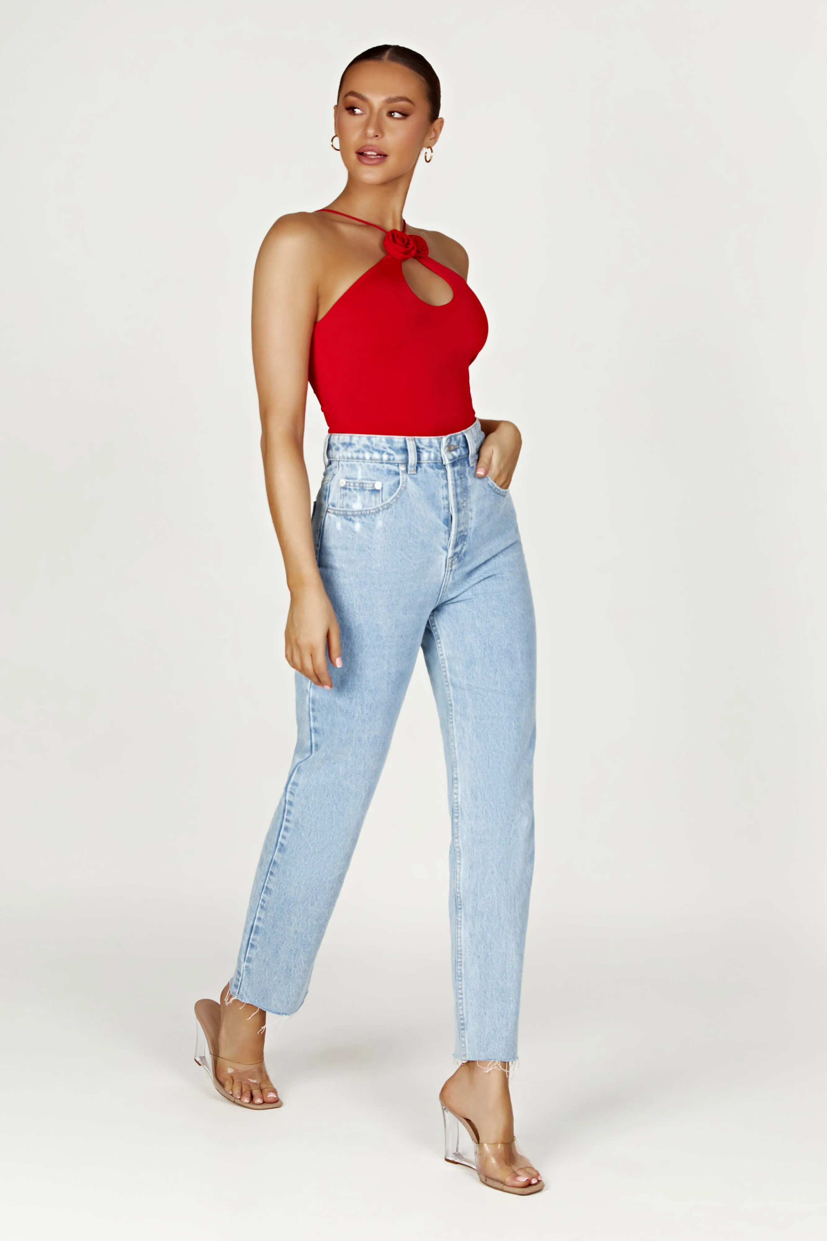 Adeline Rose Halter Top - Red sold by Meshki product image thumbnail 4