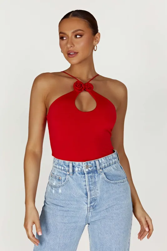 Adeline Rose Halter Top - Red sold by Meshki