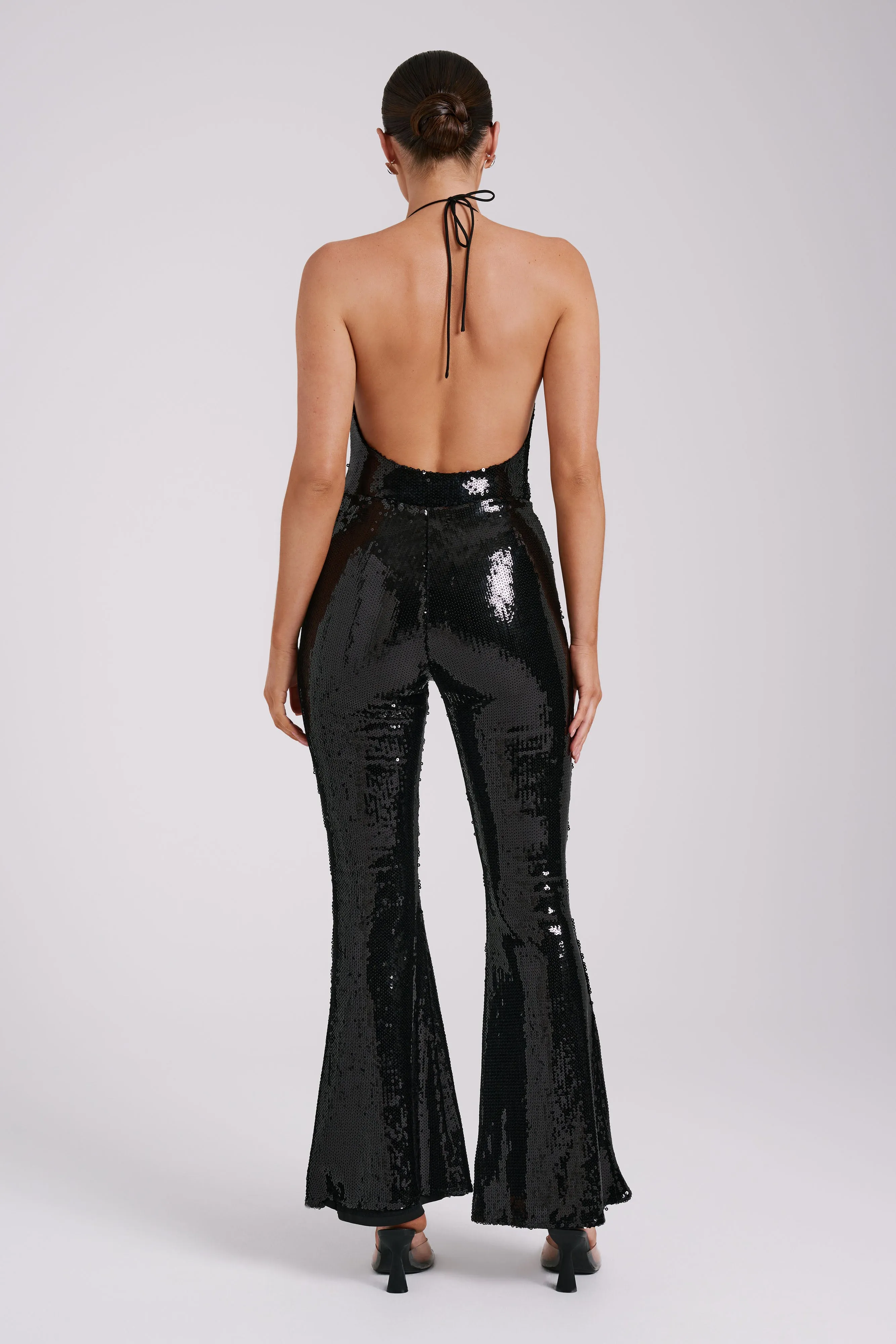 Nathalie Sequin Cowl Bodysuit - Black sold by Meshki product image thumbnail 5