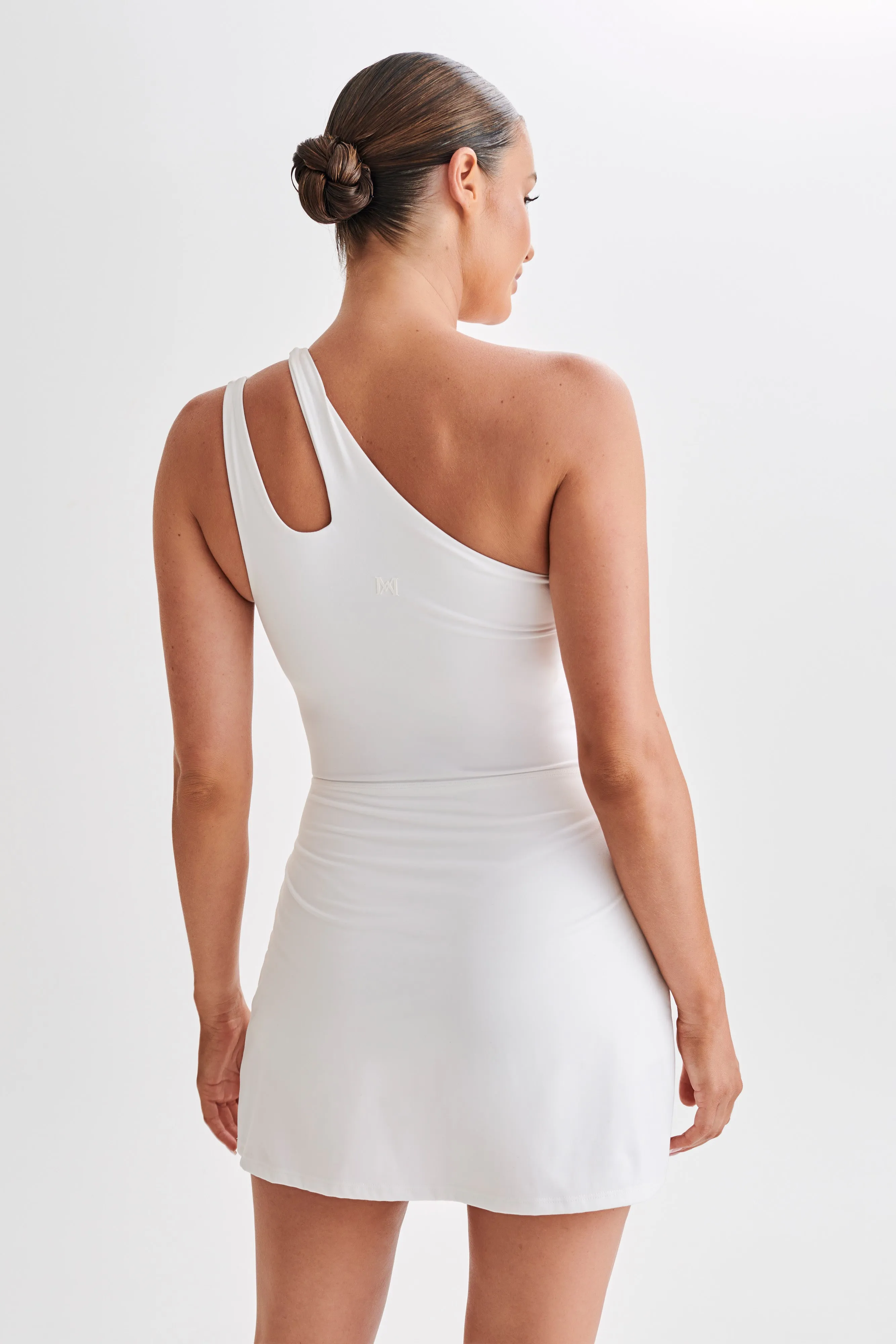 Maris One Shoulder Mini Dress - White sold by Meshki product image thumbnail 3